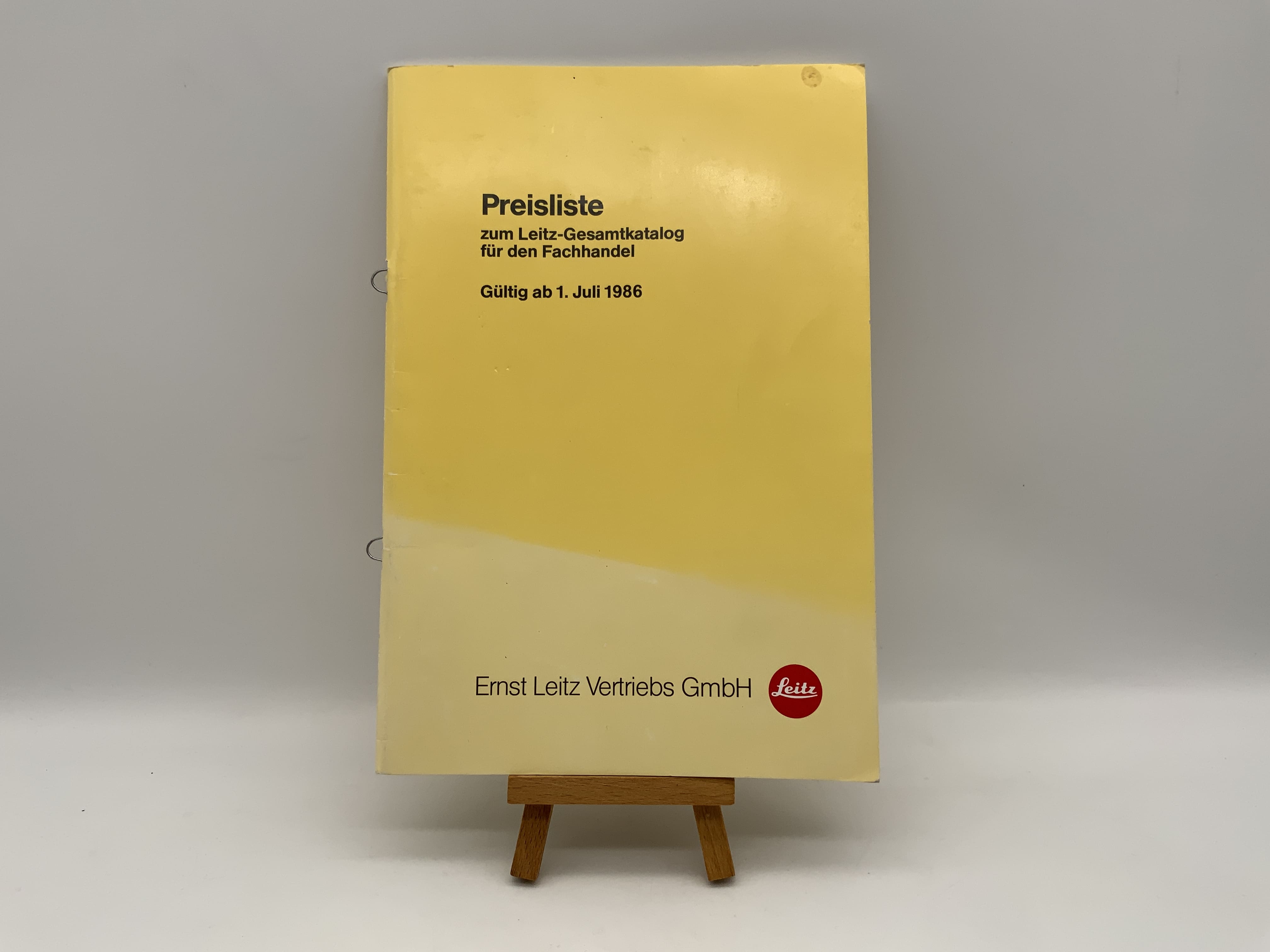 Leitz Preisliste ab 1. Juli 1986 Katalog Deutsch