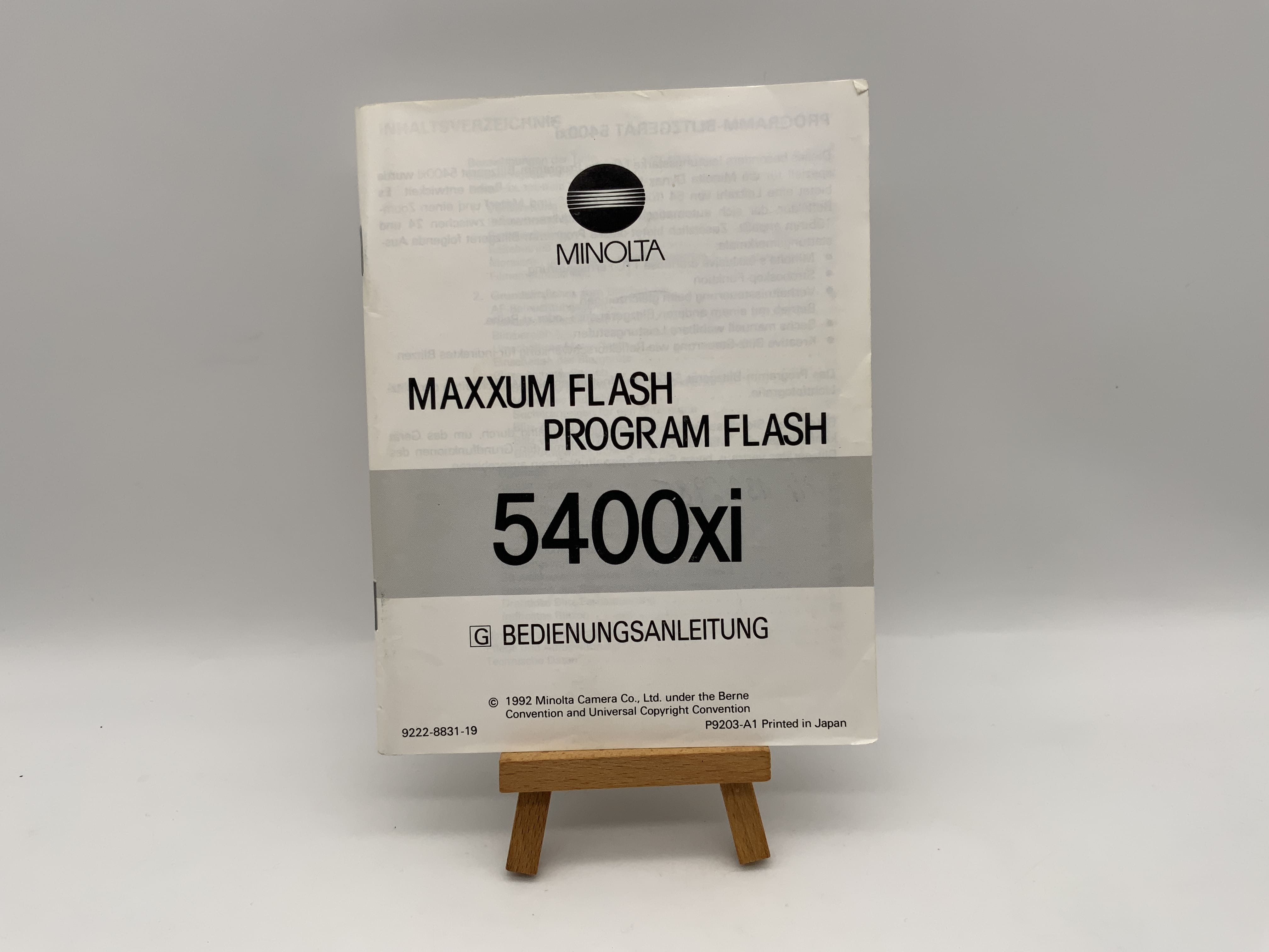 Manuel d'utilisation du flash Minolta MaAXXUM 5400xi (anglais)