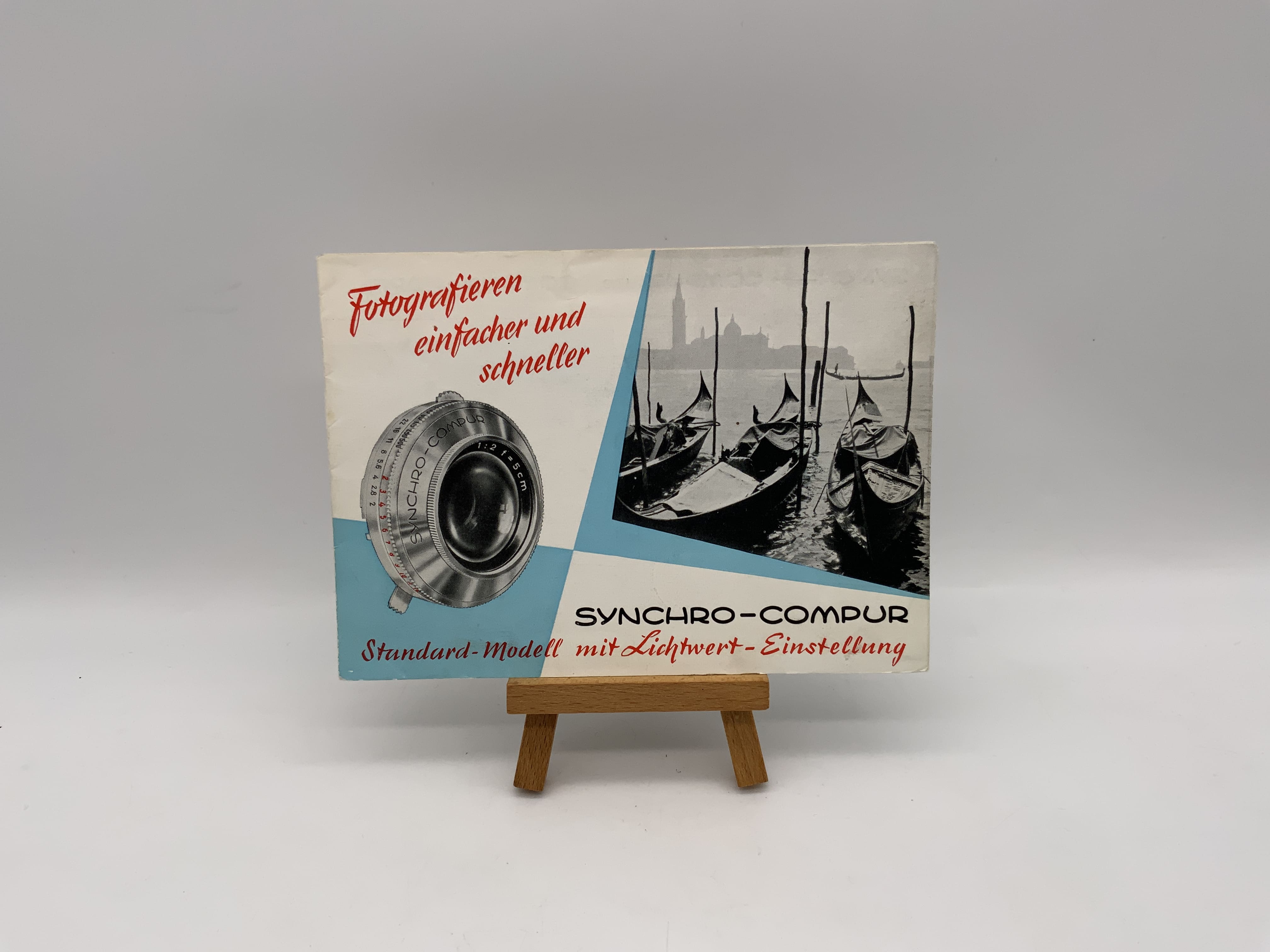Synchro Compur Standart Modell mit Lichtwert Einstellungen Prospekt Deutsch
