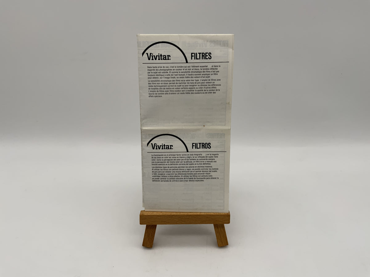 Instructions d'utilisation des filtres Vivitar (allemand)
