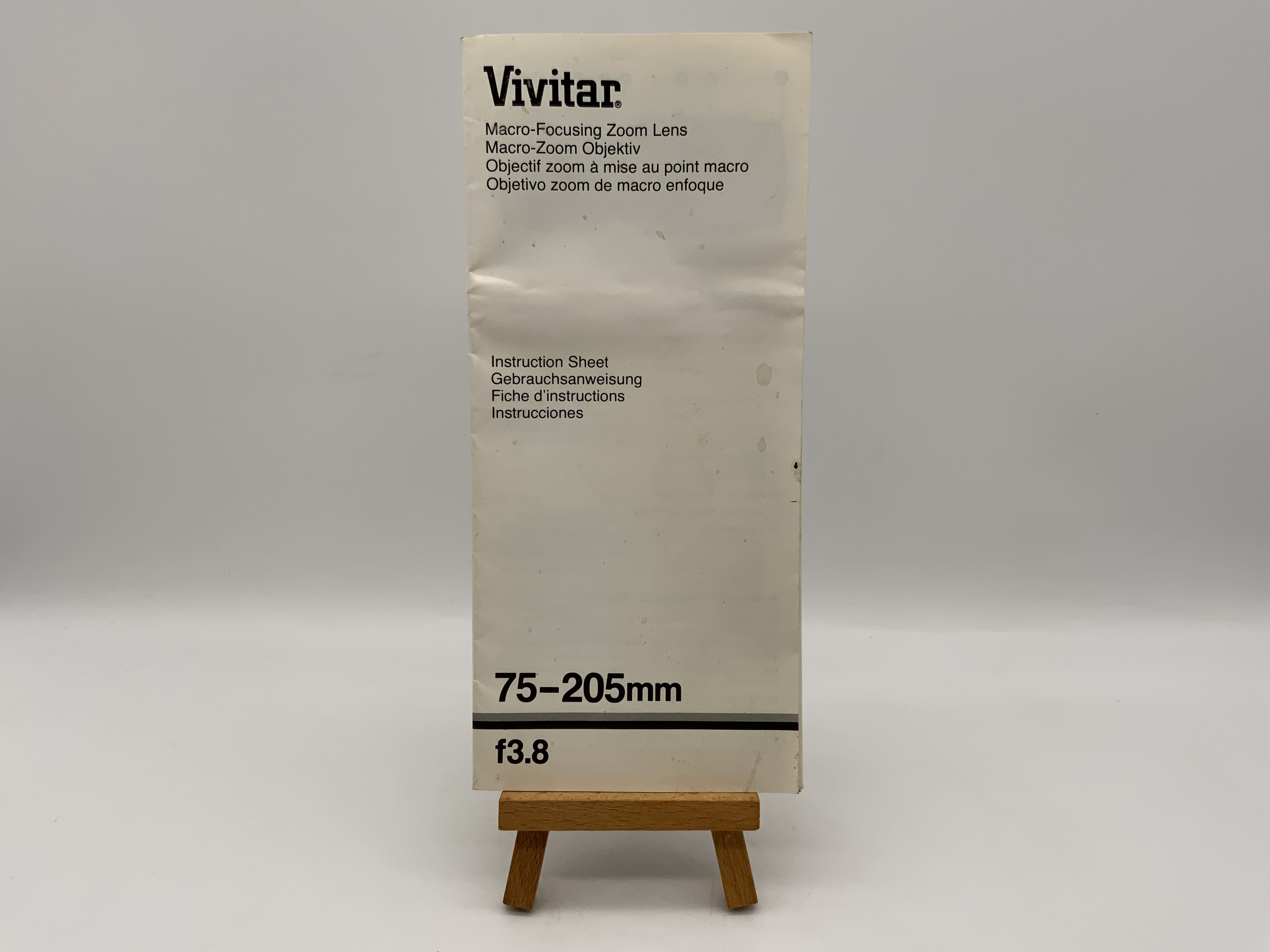 Vivitar 75-205mm 1:3.8 Gebrauchsanweisung Bedienungsanleitung Deutsch
