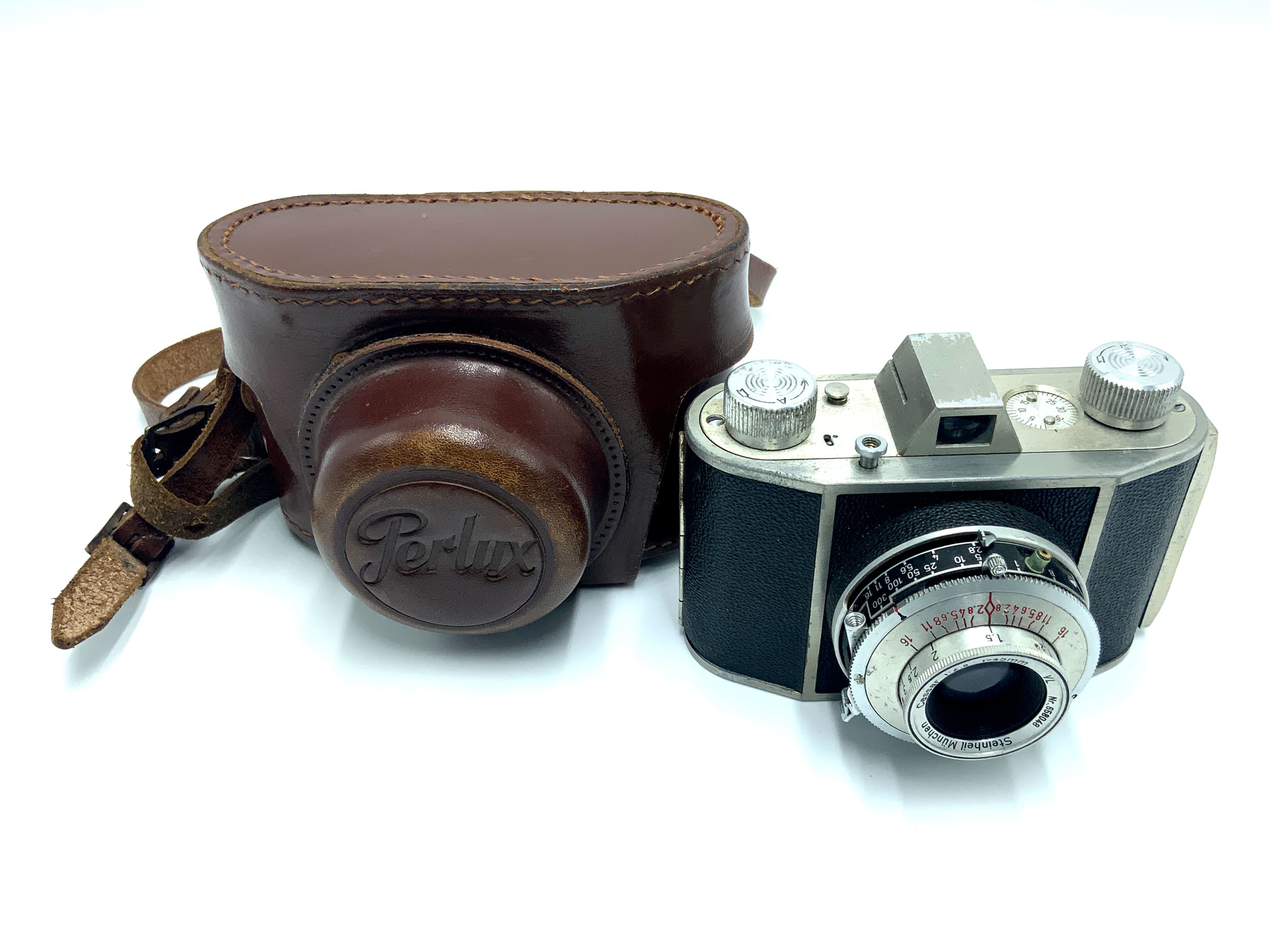 Neidig Perlux Sucherkamera Cassar 45mm 1:2.8 Prontor-S mit Tasche Analogkamera