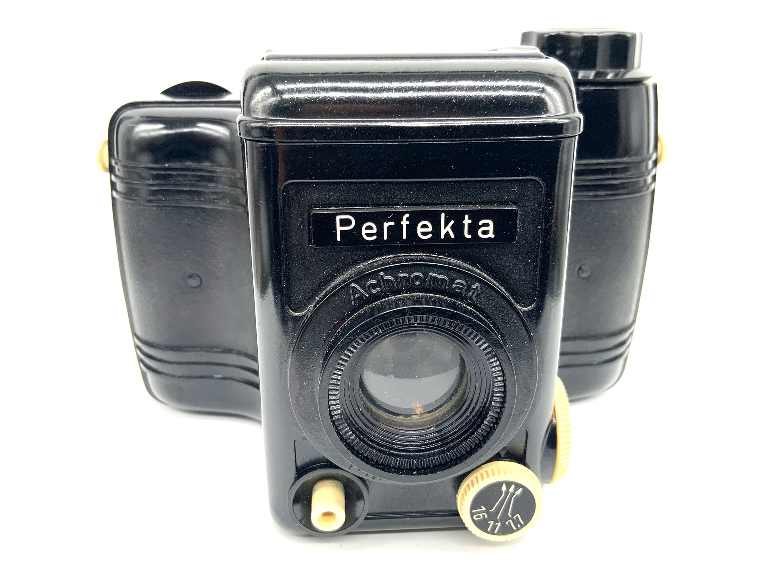 Veb Perfekta Sucherkamera mit Achromat 80mm 1:7.7 Rheinmetall Analogkamera