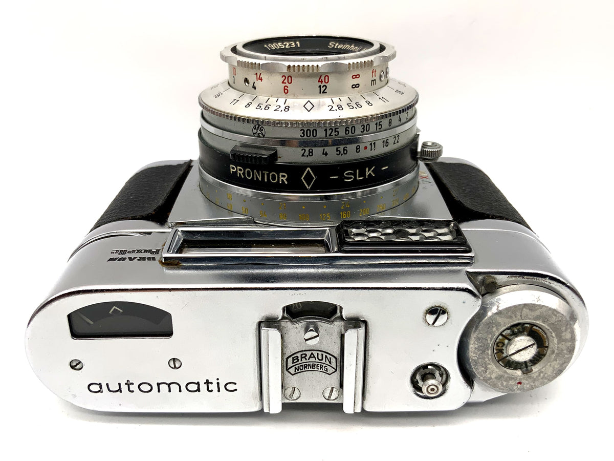 Braun Paxette automatic Sucherkamera Steinheil Cassarit 1:2.8/50mm !Beli defekt!