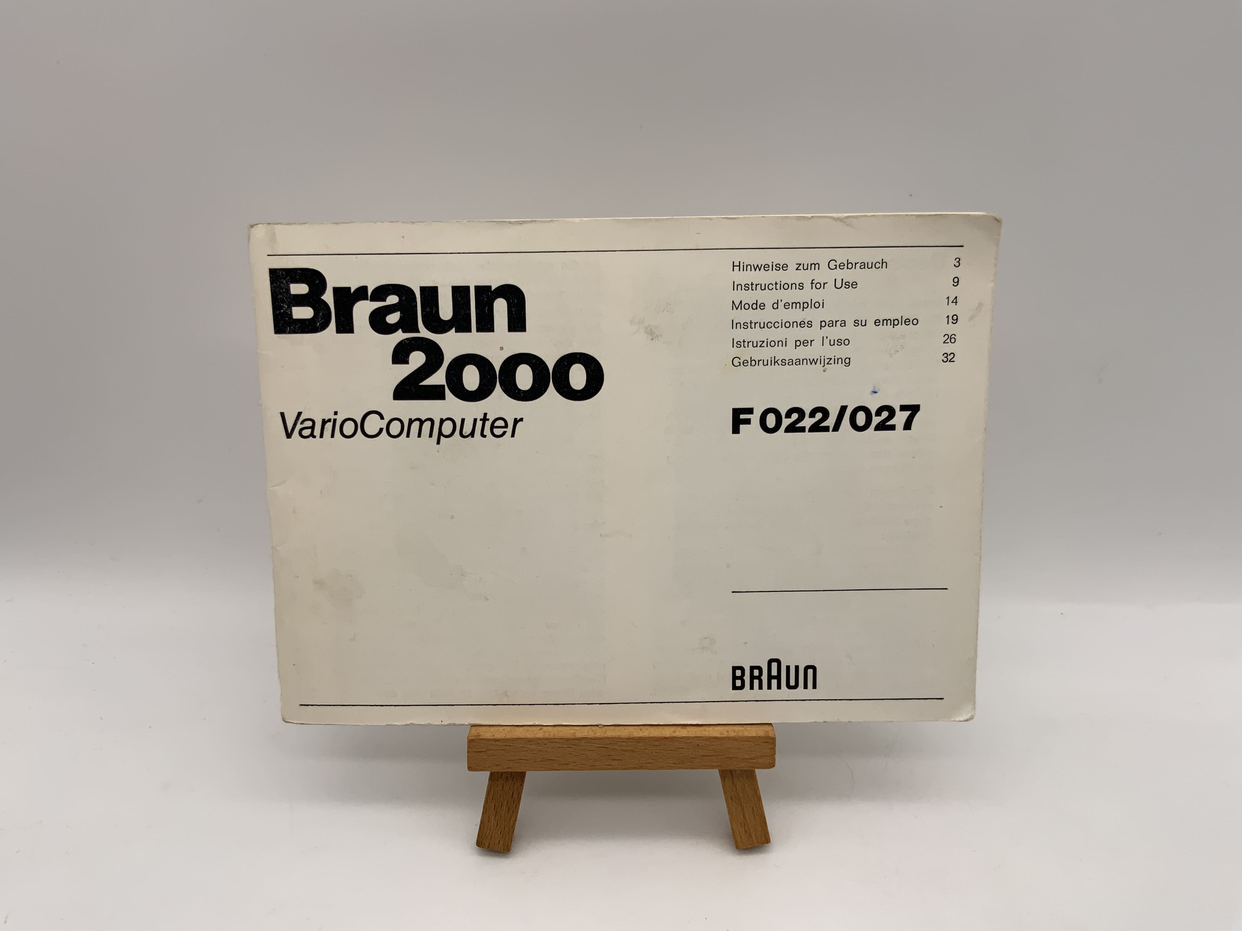 Braun 2000 Vario Computer Gebrauchsanweisung Bedienungsanleitung Deutsch