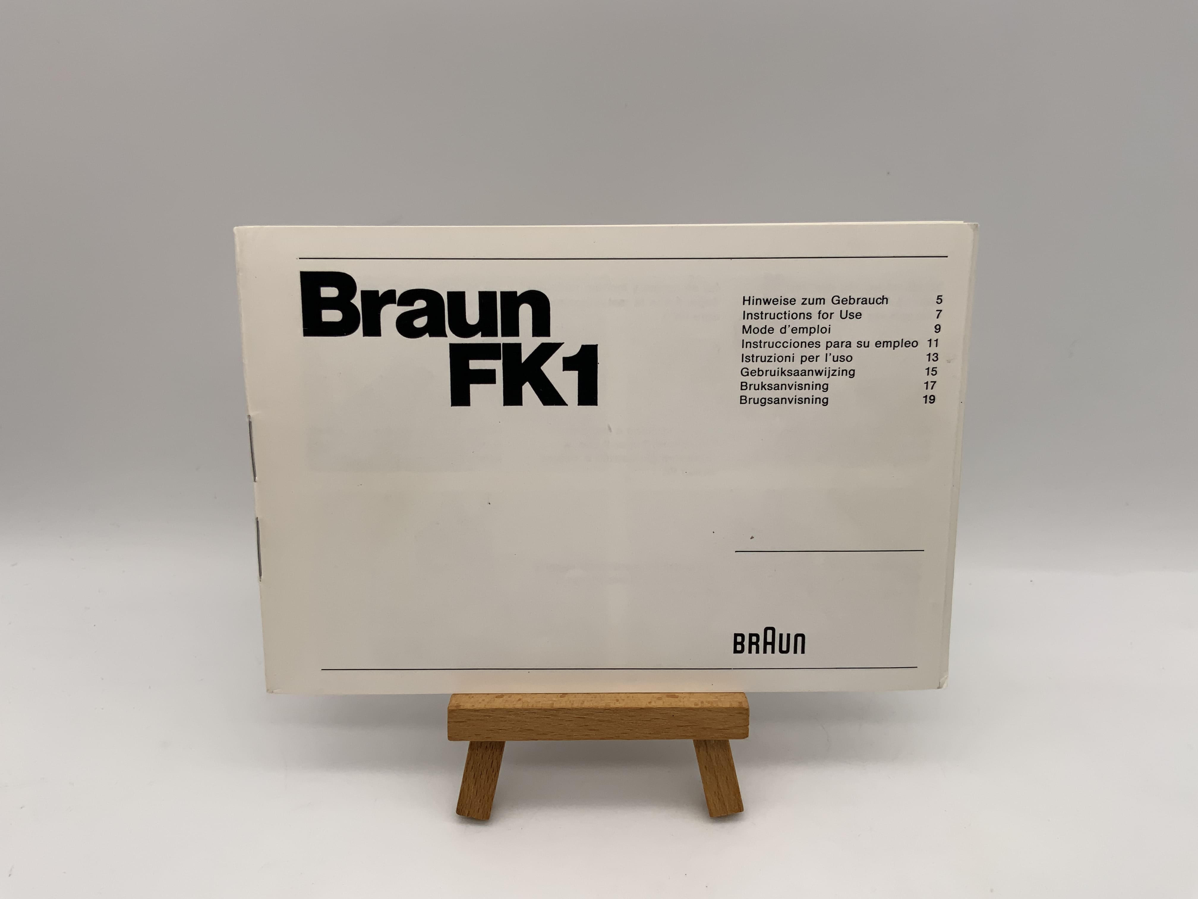 Braun FK 1 Gebrauchsanweisung Bedienungsanleitung Deutsch