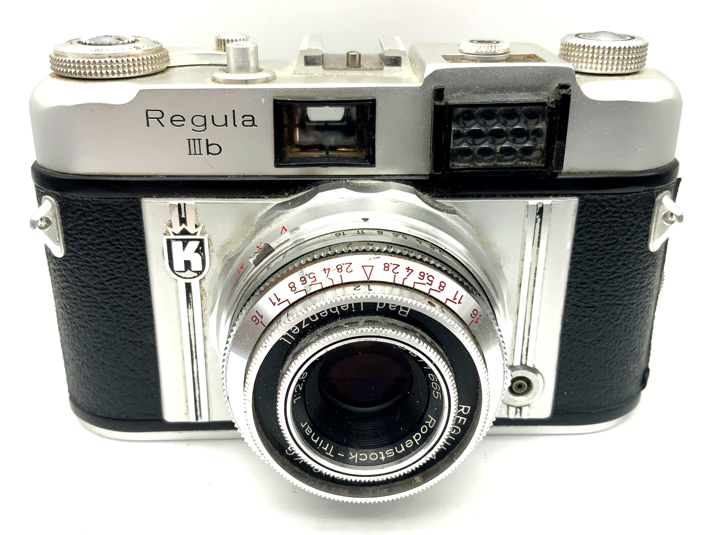Appareil photo King KG Regula IIIb avec viseur et objectif Trinar 1:2.8/45mm Prontor-SVS ! Cellule de pose défectueuse !