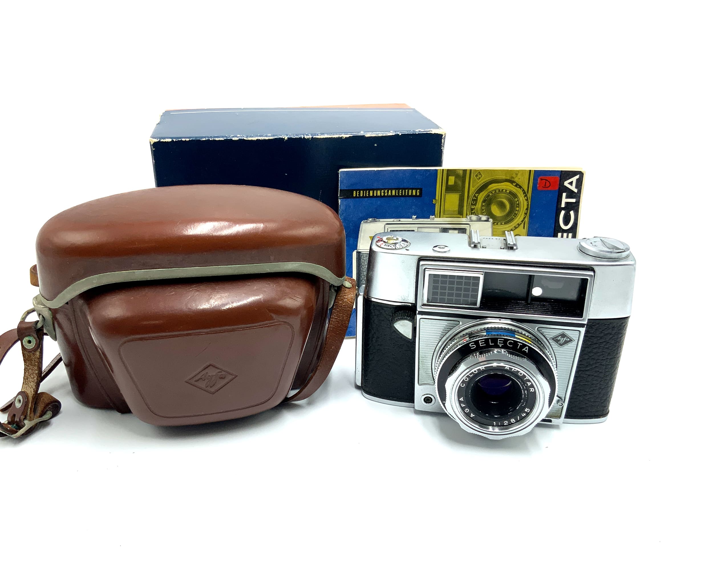 Agfa Selecta Sucherkamera mit Color-Apotar 1:2.8/45 Prontor-Matic-P in OVP