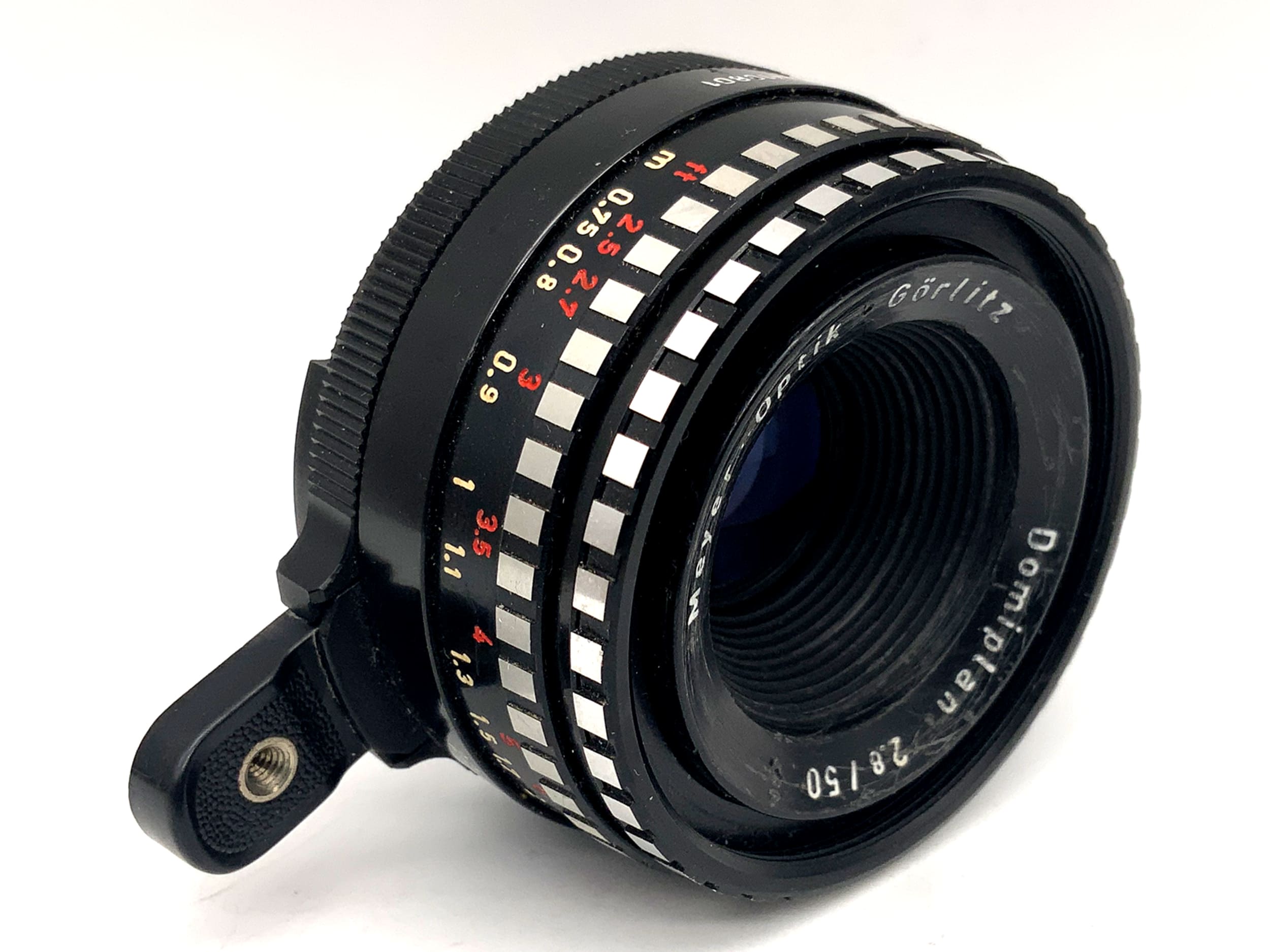 Meyer Optik Görlitz 50mm 1:2.8 Objektiv Domiplan Zebra Festbrennweite (Exa)