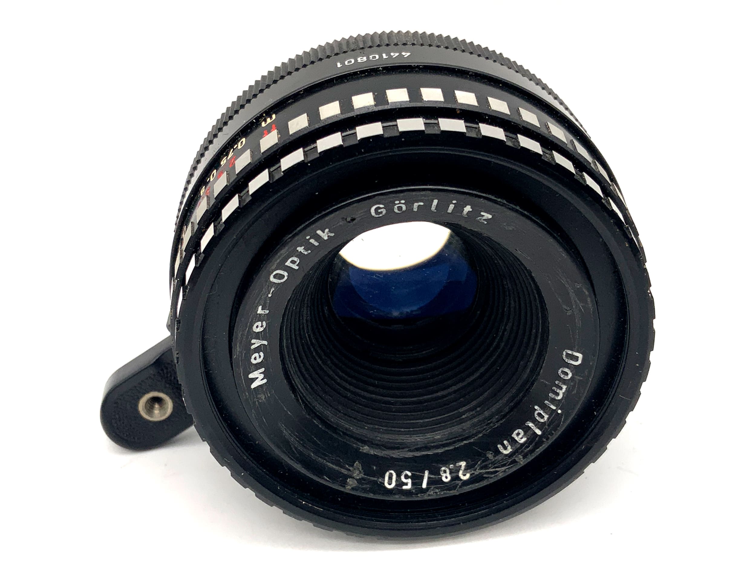 Meyer Optik Görlitz 50mm 1:2.8 Objektiv Domiplan Zebra Festbrennweite (Exa)
