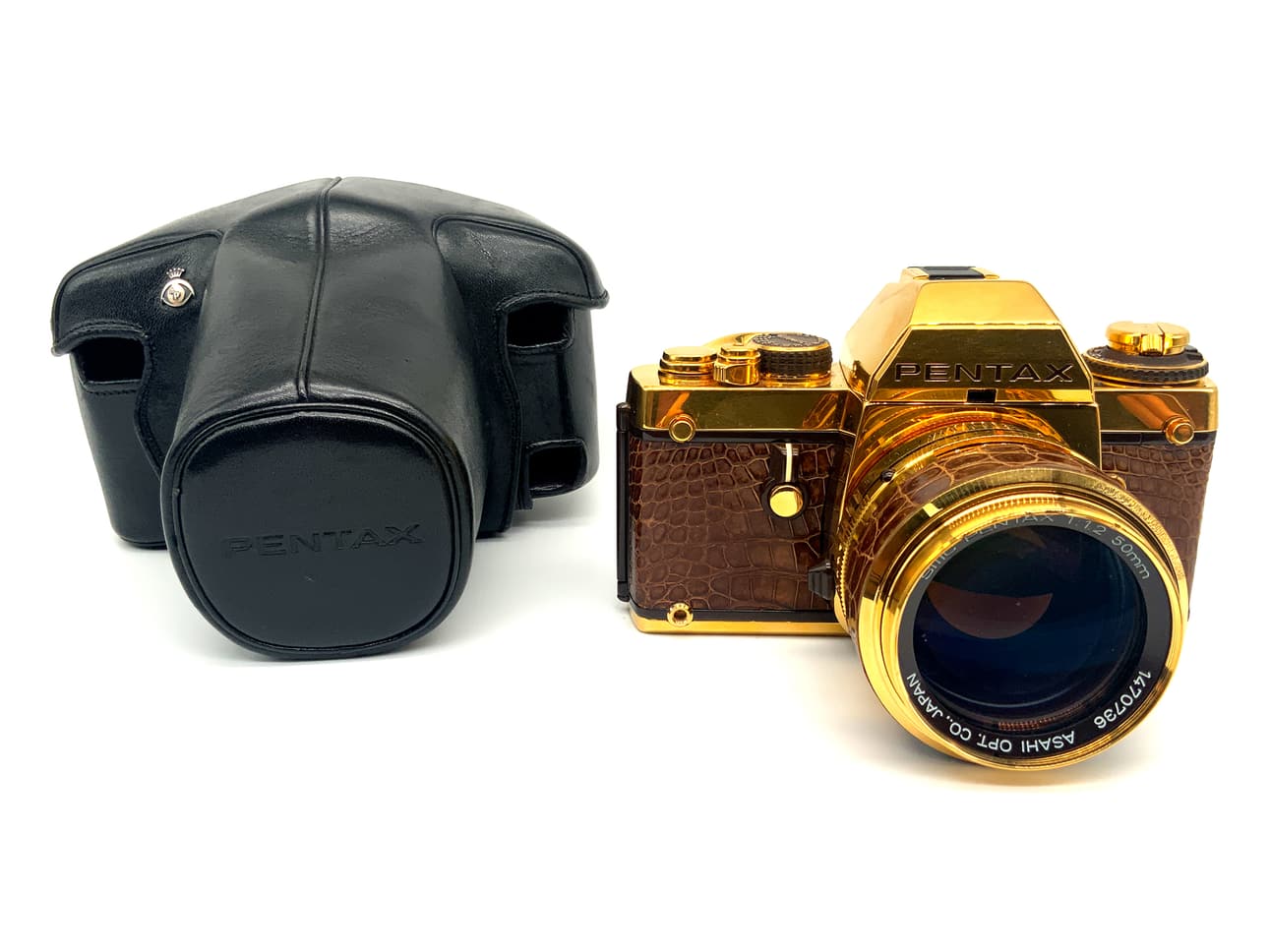 Pentax LX Gold mit SMC Pentax 50mm 1:1.2 SLR Limited Edition 18 Karat vergoldet