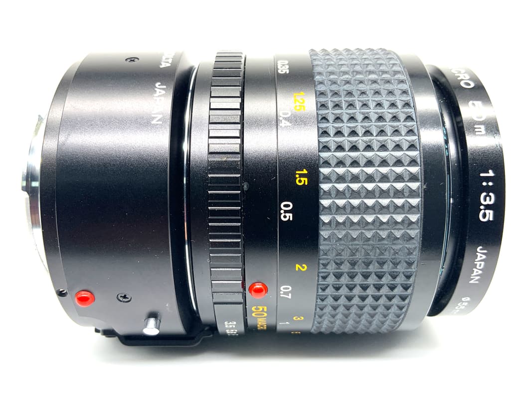 Minolta MD Macro 50mm 1:3.5 Objektiv + Zwischenring Festbrennweite (Minolta MD)