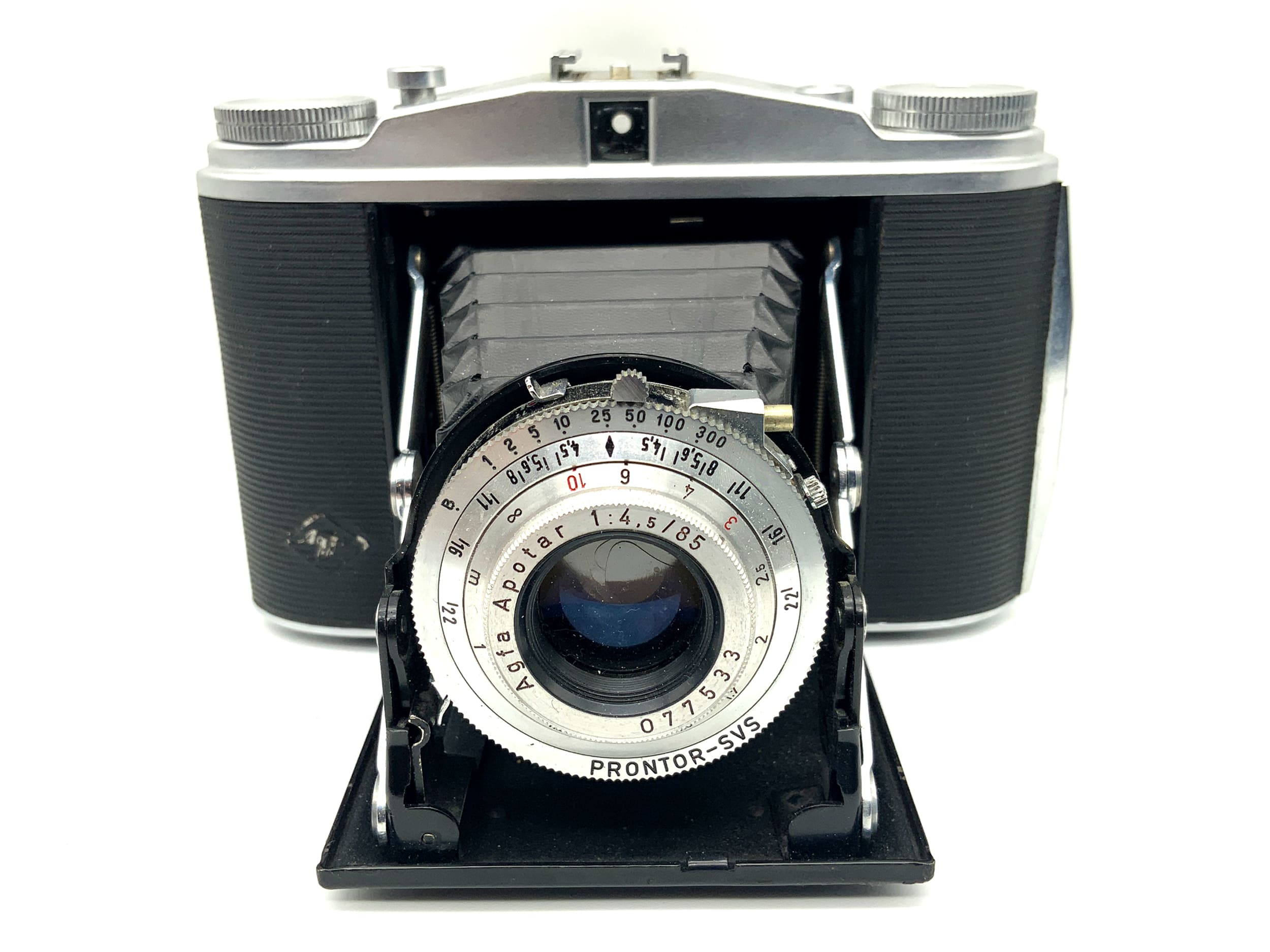 Agfa Isolette II Klappkamera mit Apotar 1:4,5 85mm Prontor SVS Analogkamera