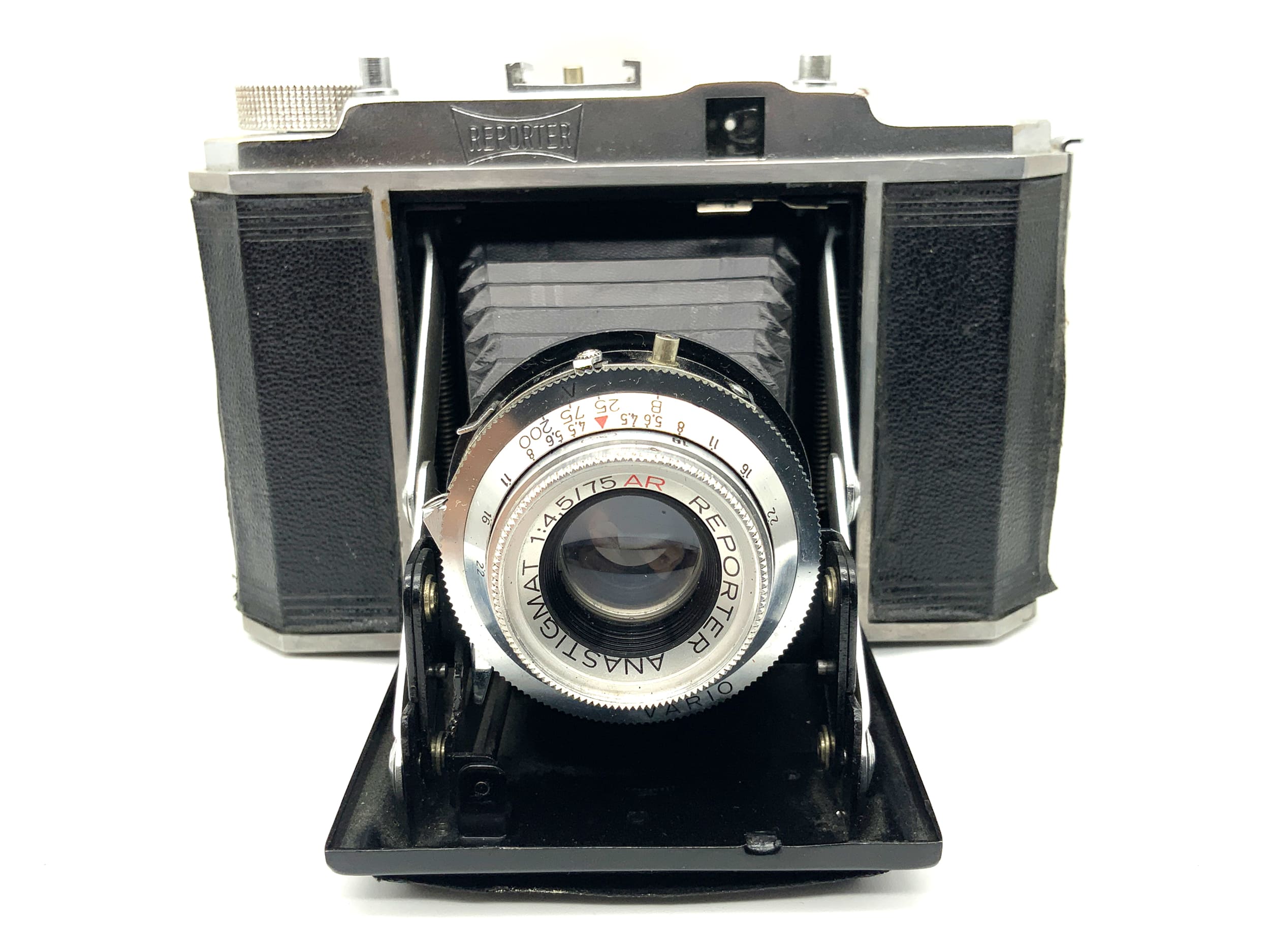 Reporter Klappkamera mit Anastigmat 75mm 1:4,5 AR Vario Analogkamera