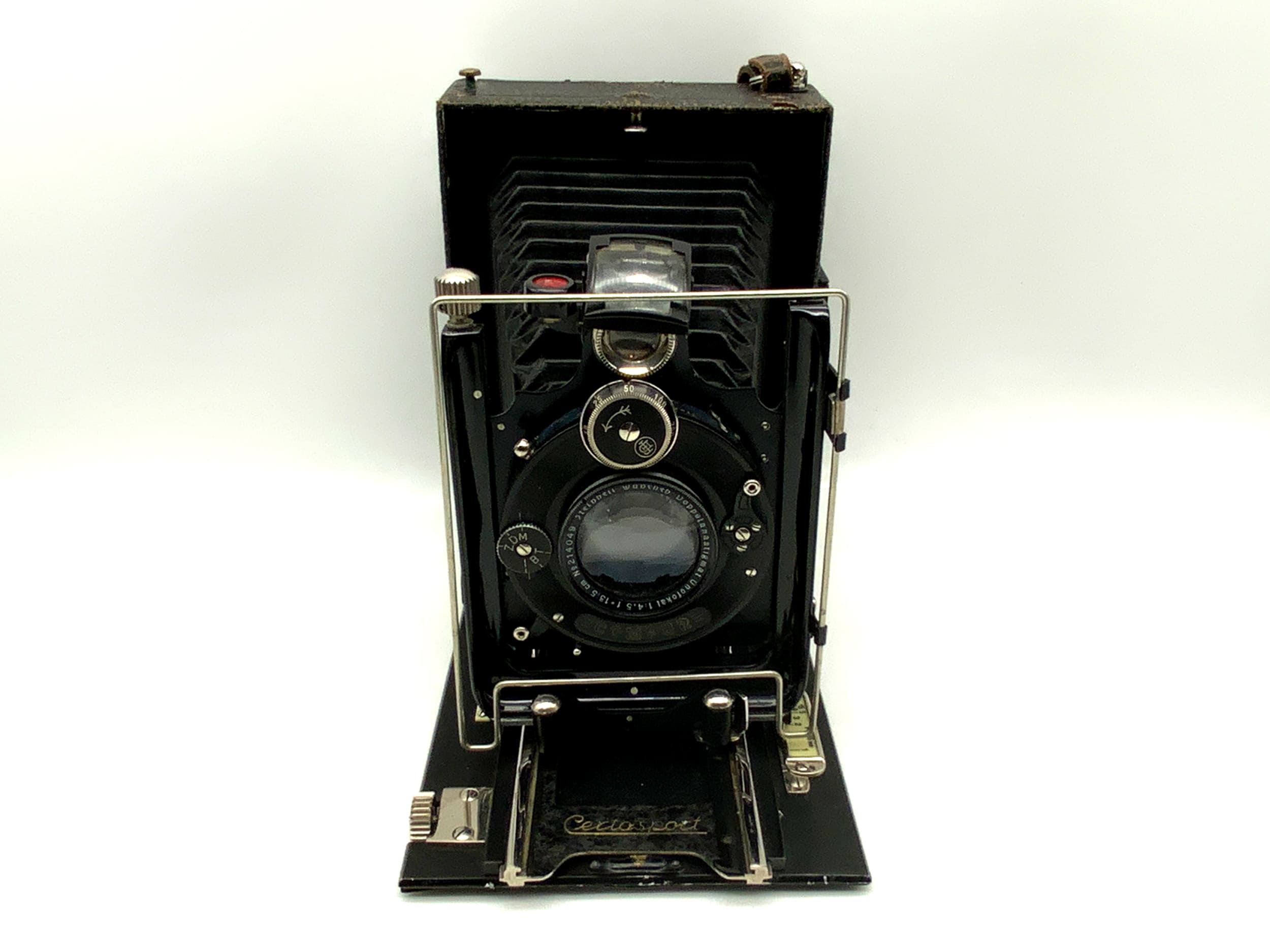 Certo Sport Plattenkamera mit Doppelanastigmat Unofokal 1:4.5/13,5cm Compur 0