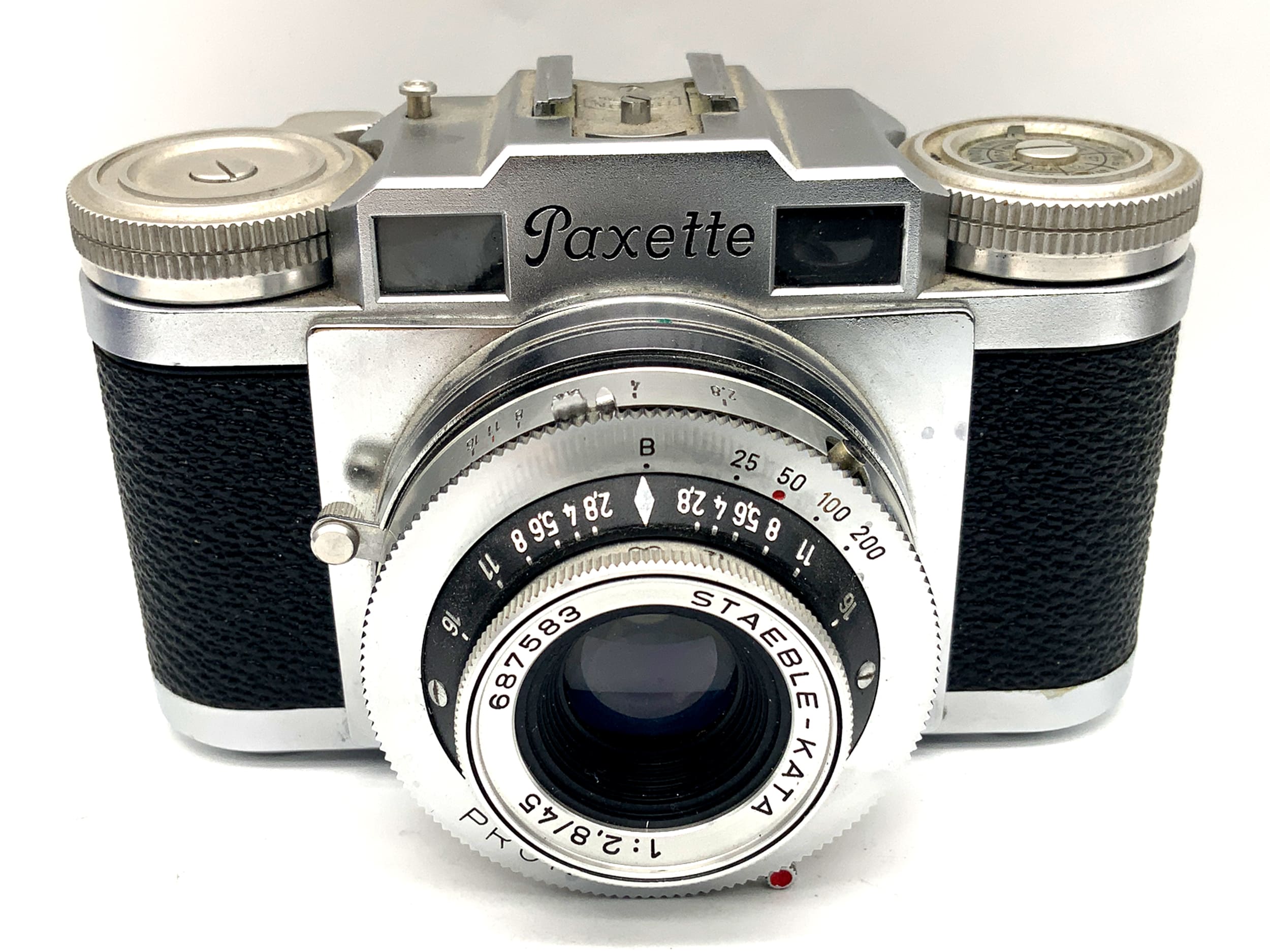 Braun Nürnberg Paxette Sucherkamera mit Staeble-Kata 45mm 1:2,8 Prontor SVS