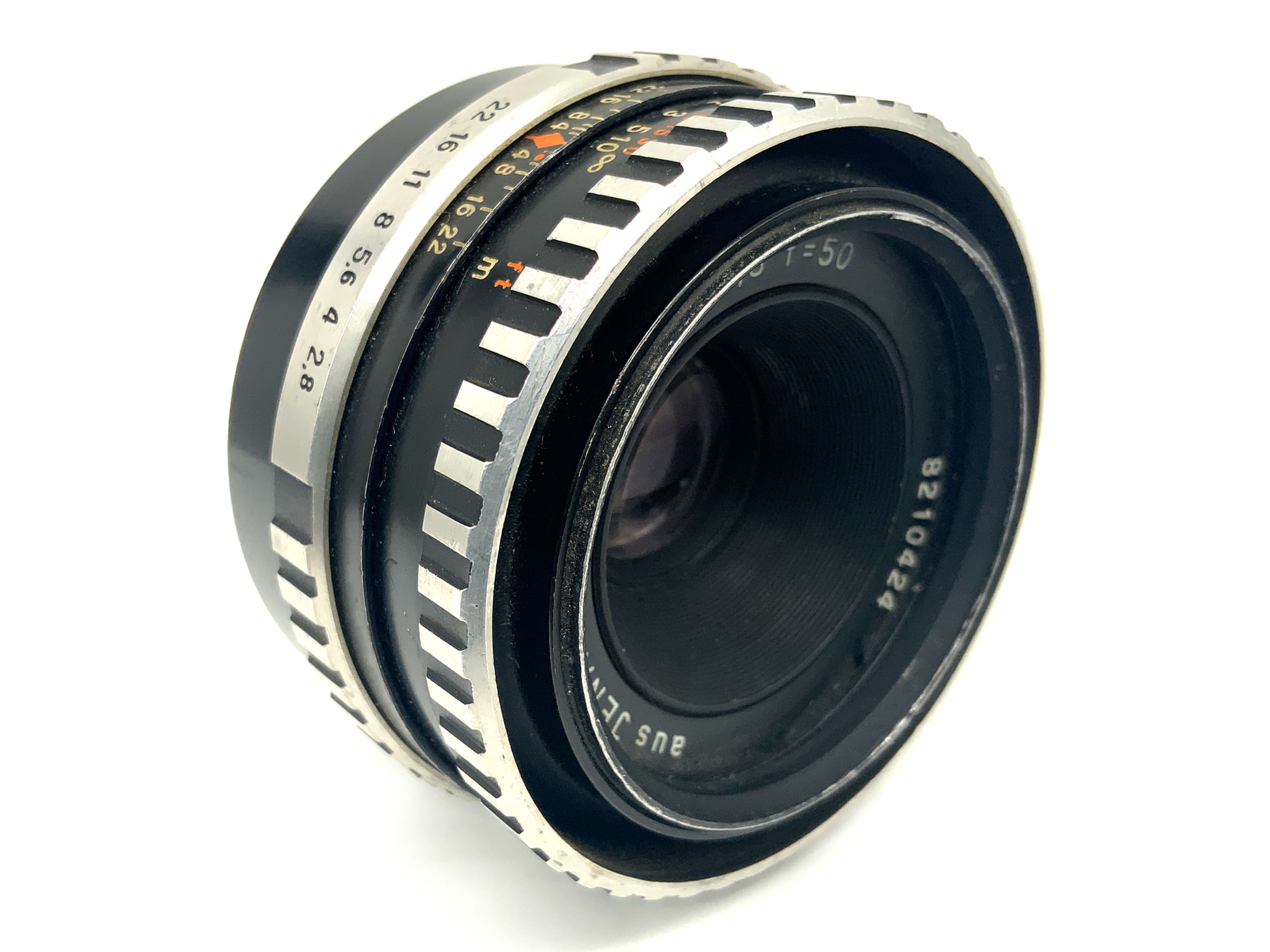 Carl Zeiss "aus Jena" Q1 Tessar 50mm 1:2.8 Objektiv Zebra Festbrennweite (M42)