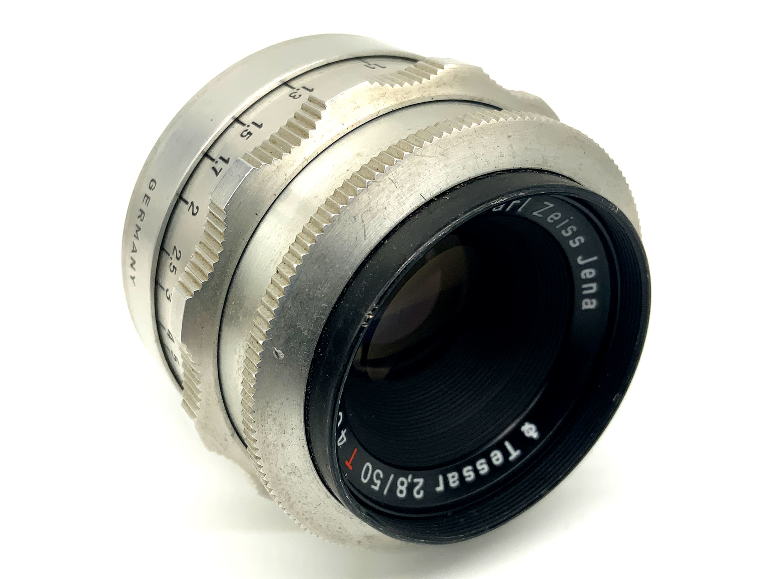 Carl Zeiss Jena Q1 Tessar red T 12 Blades 50mm 1:2.8 Festbrennweite (Altix)