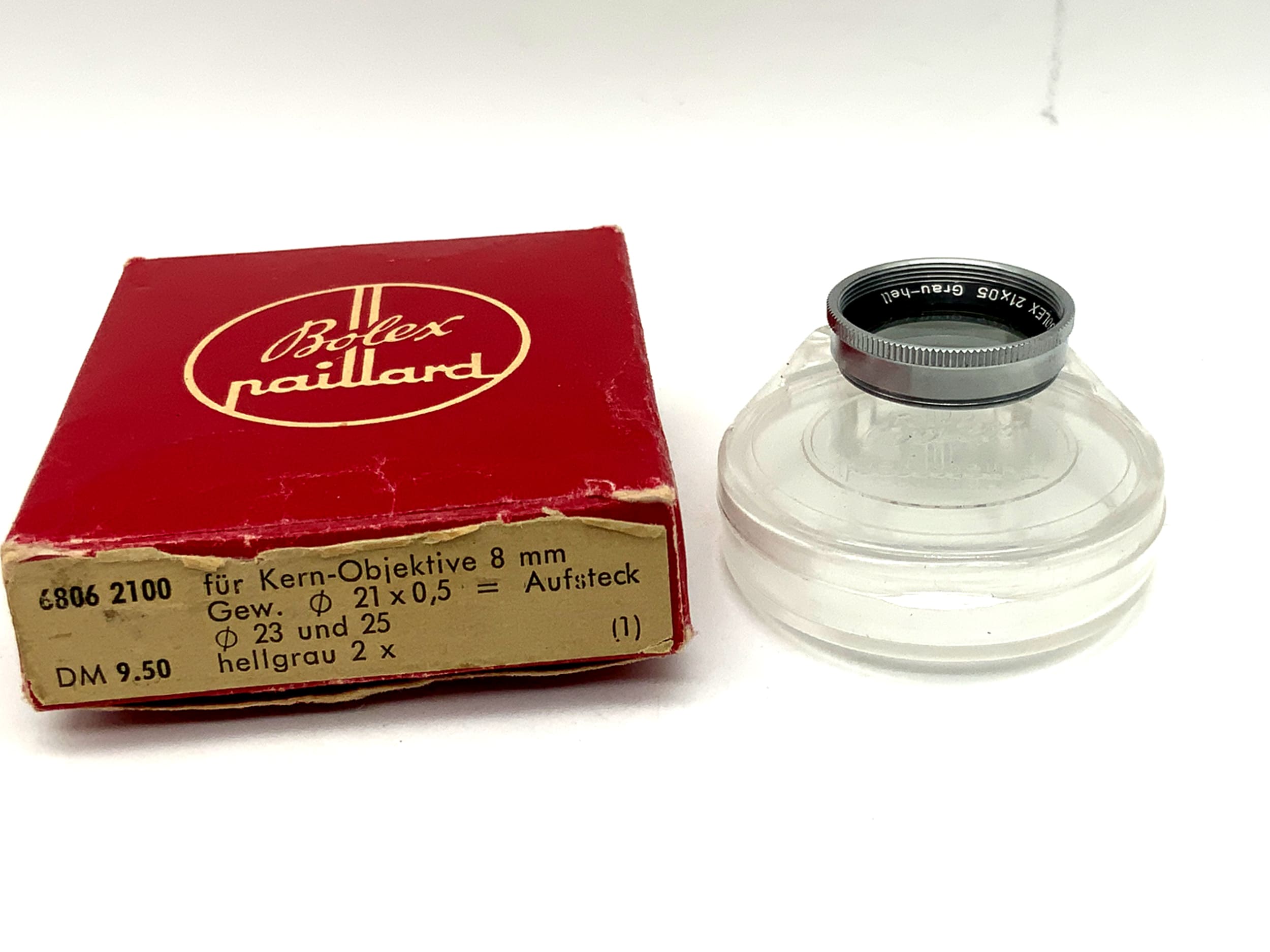 Bolex Farbfilter 21x05 grau-hell/light grey 2x Filter 21mm Filtergewinde