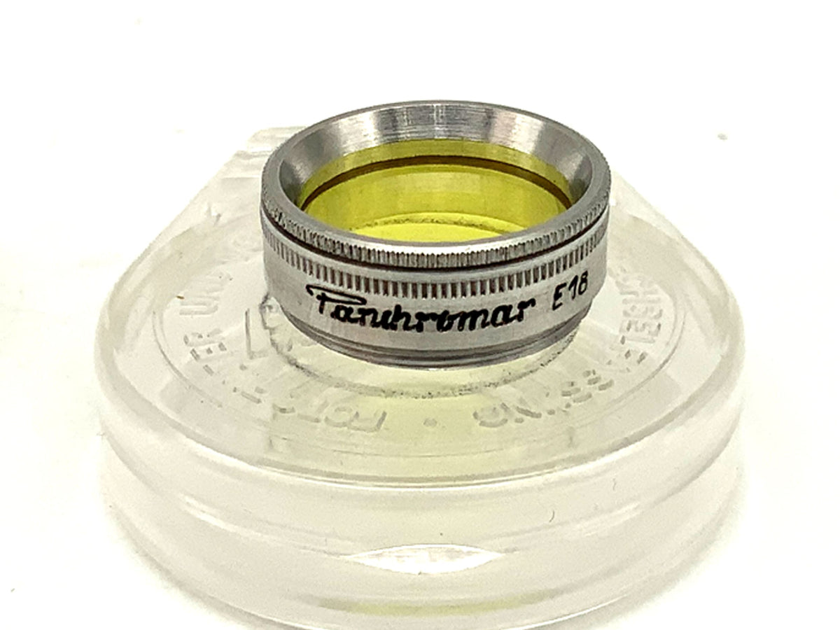 Filtre de couleur Panchromar jaune clair dans son étui, filetage de 18 mm