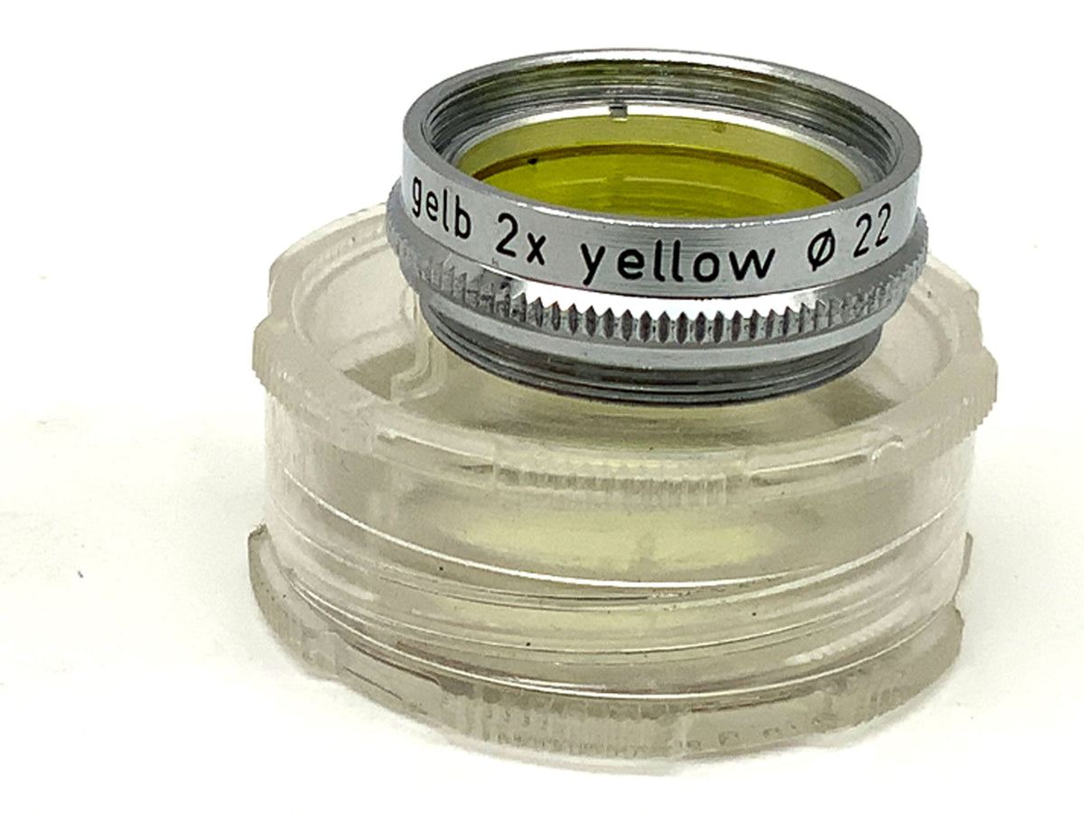 Filtres jaunes Nizo, 2 dans leur étui, filetage circulaire de 22 mm