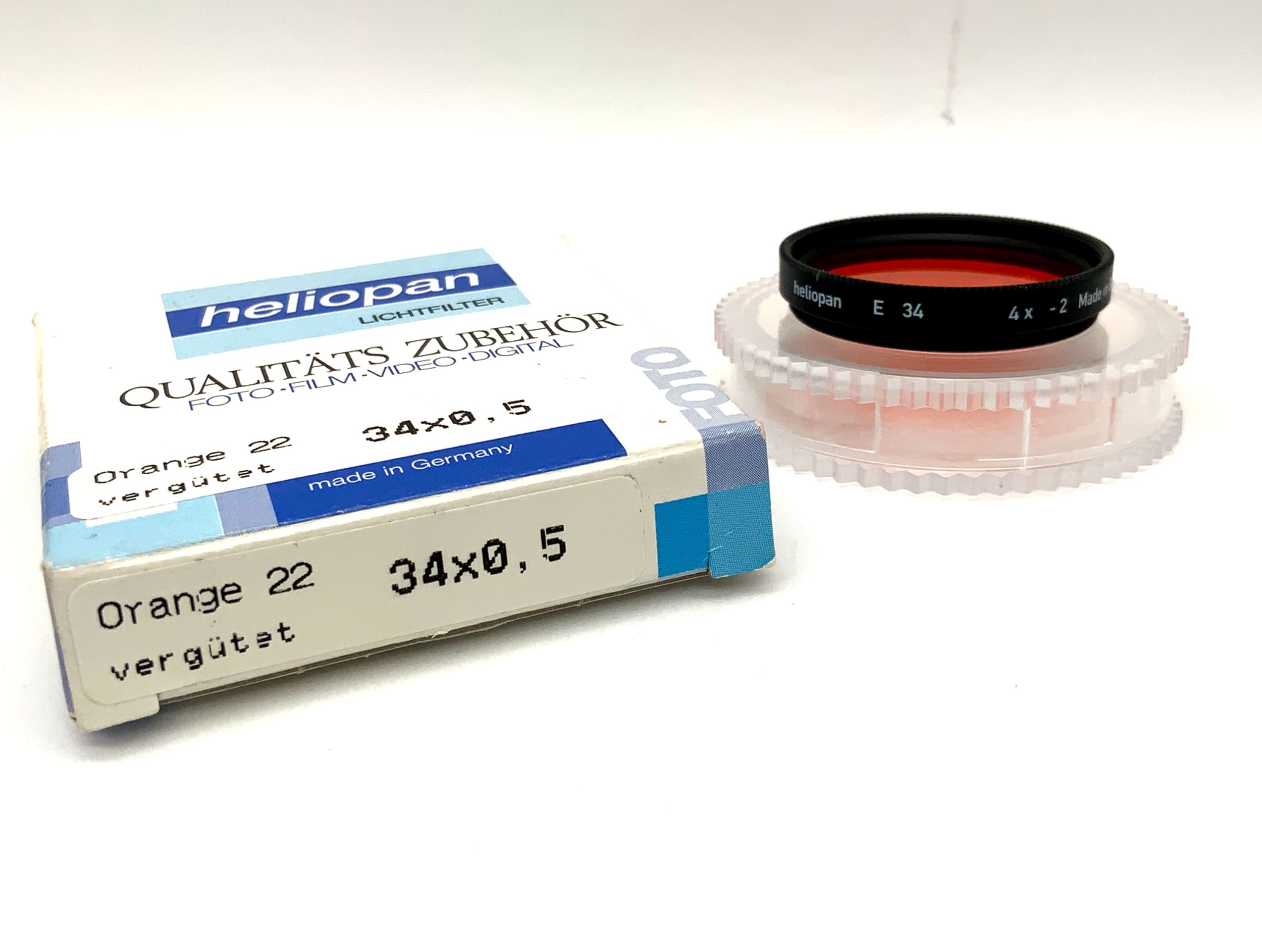 Heliopan Farbfilter E34 orange 4x -2 in OVP Filter 34mm Filtergewinde