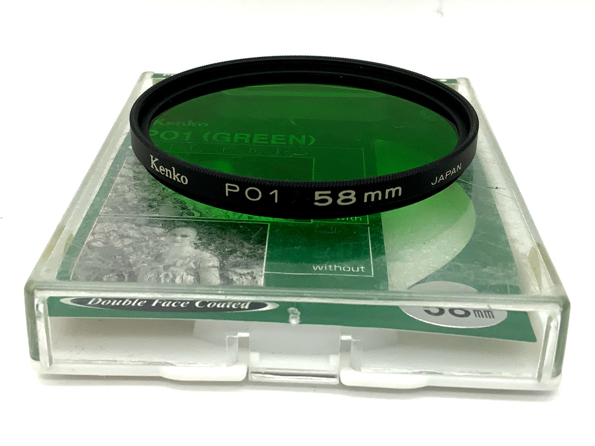 Filtre vert Kenko PO1 dans son emballage d'origine, filetage circulaire de 58 mm