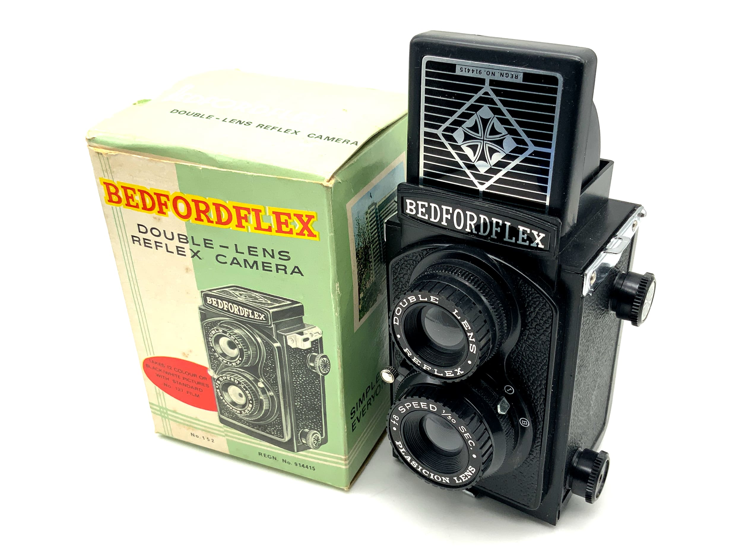 Bedfordflex Reflex Camera TLR mit Double Lens Zweiäugige Analogkamera