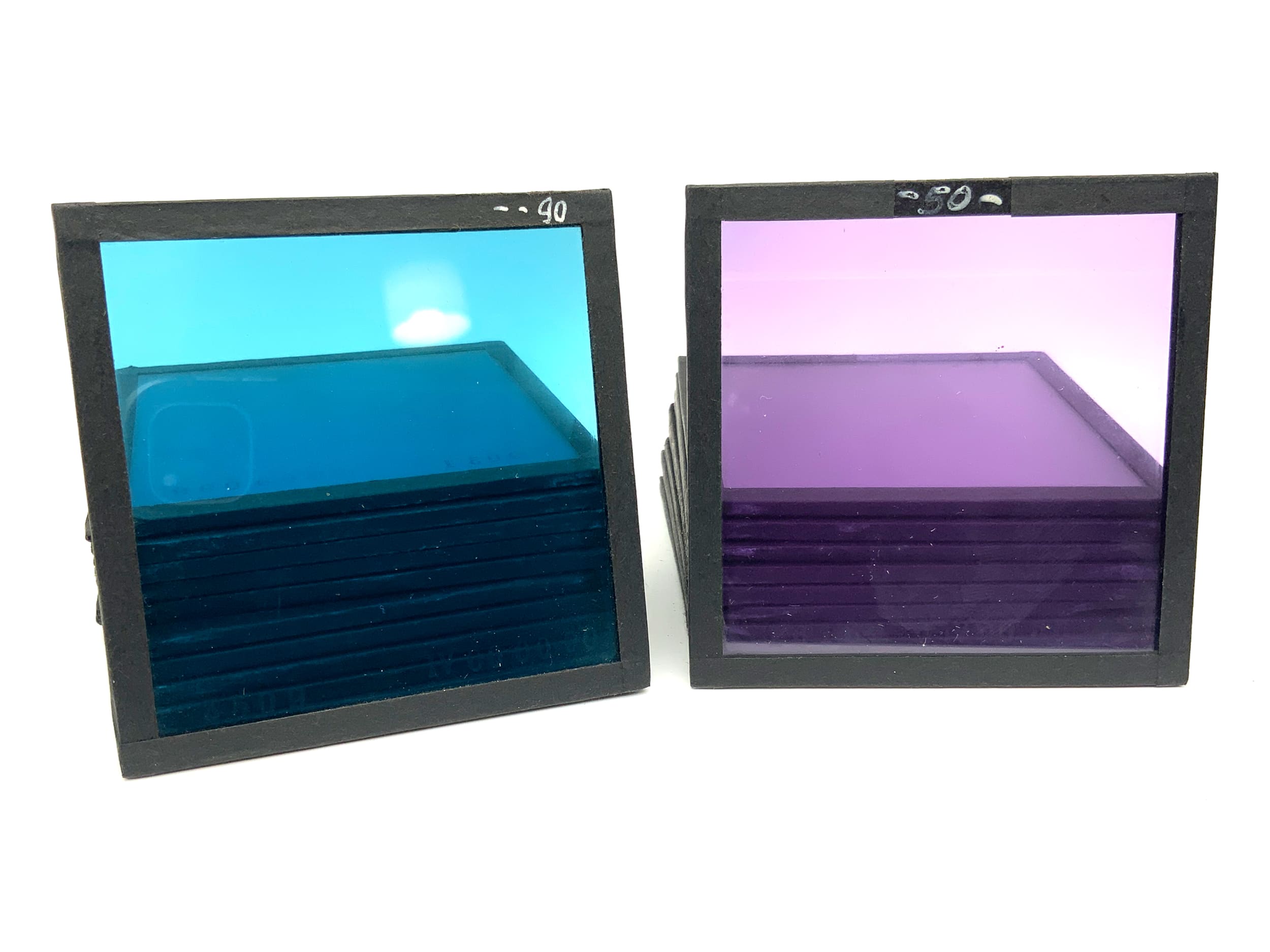 Agfacolor Kopierfilter Blau 11Stk, Purpur 11Stk,Farbdichte 5,10-100% 7,5x7,5cm