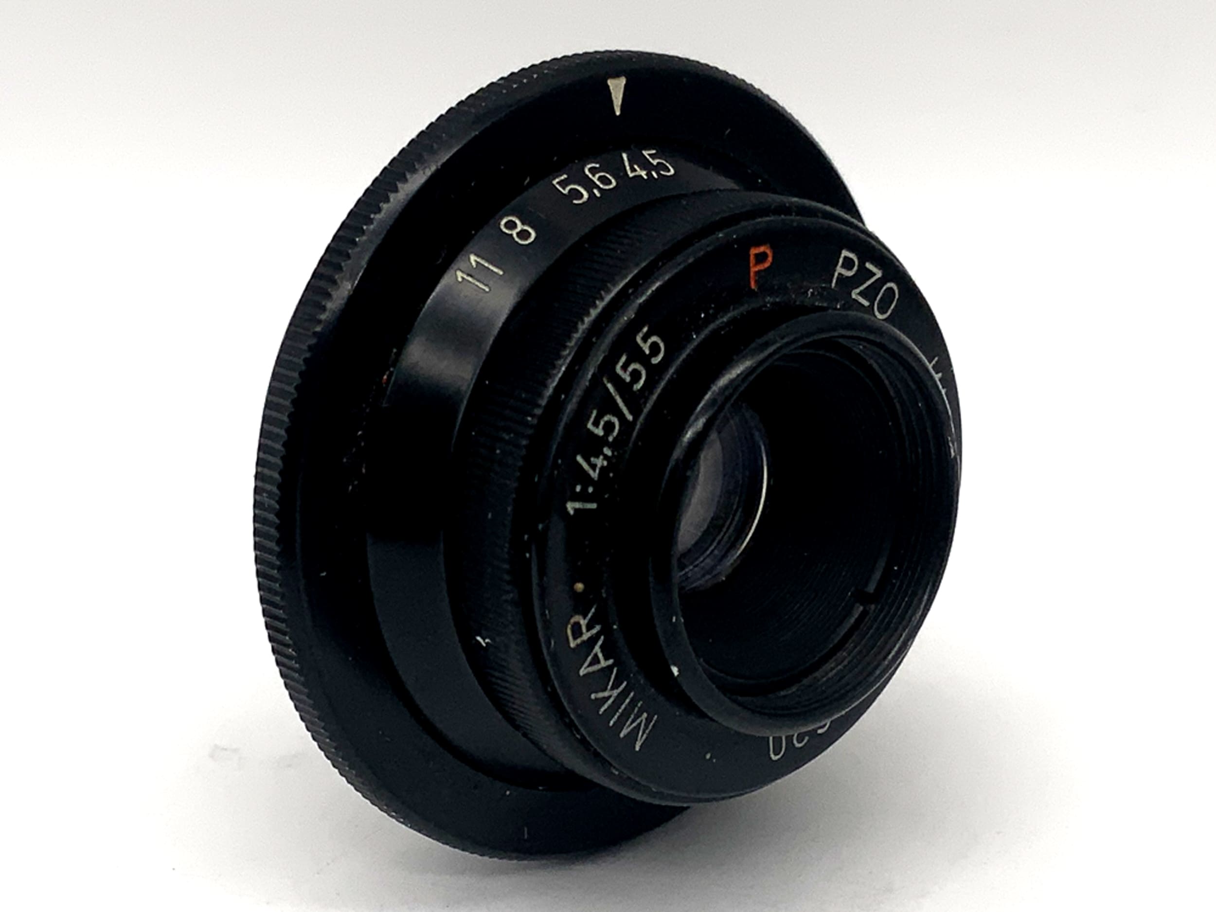 Mikar 55mm 1:4.5 Vergrößerungsobjektiv PZO red P Warszawa Enlarger Lens (M42)