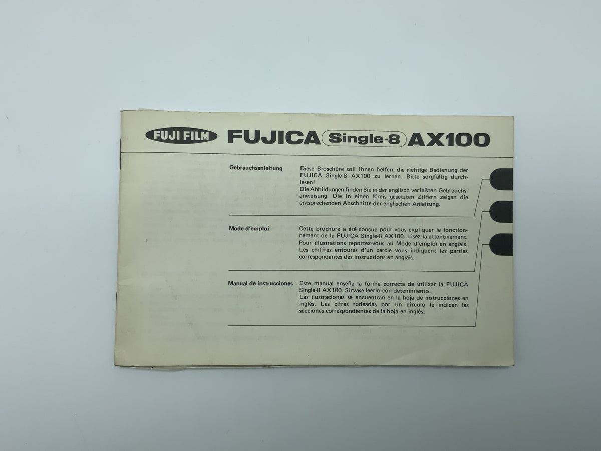 Fujifilm Fujica Single 8 AX100 User Manual (German)
