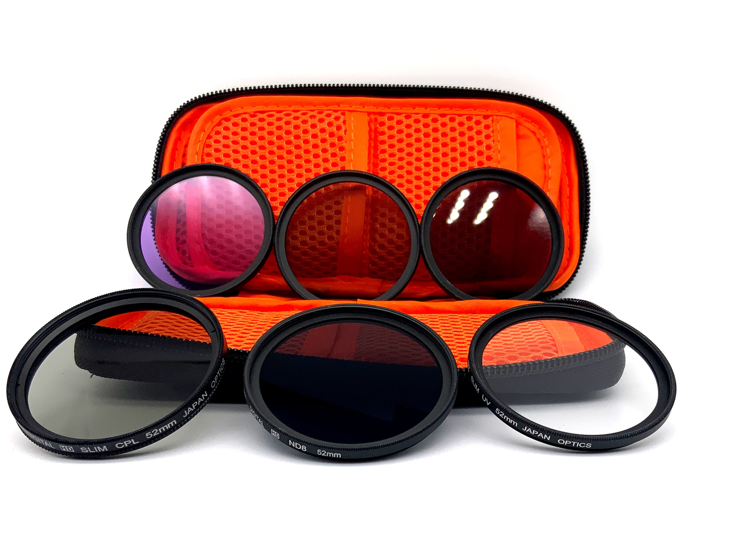 K&F Concept 6er Filterset Digital HD Slim UV, FLD, CLP, ND2/4/8+Case Filter 52mm
