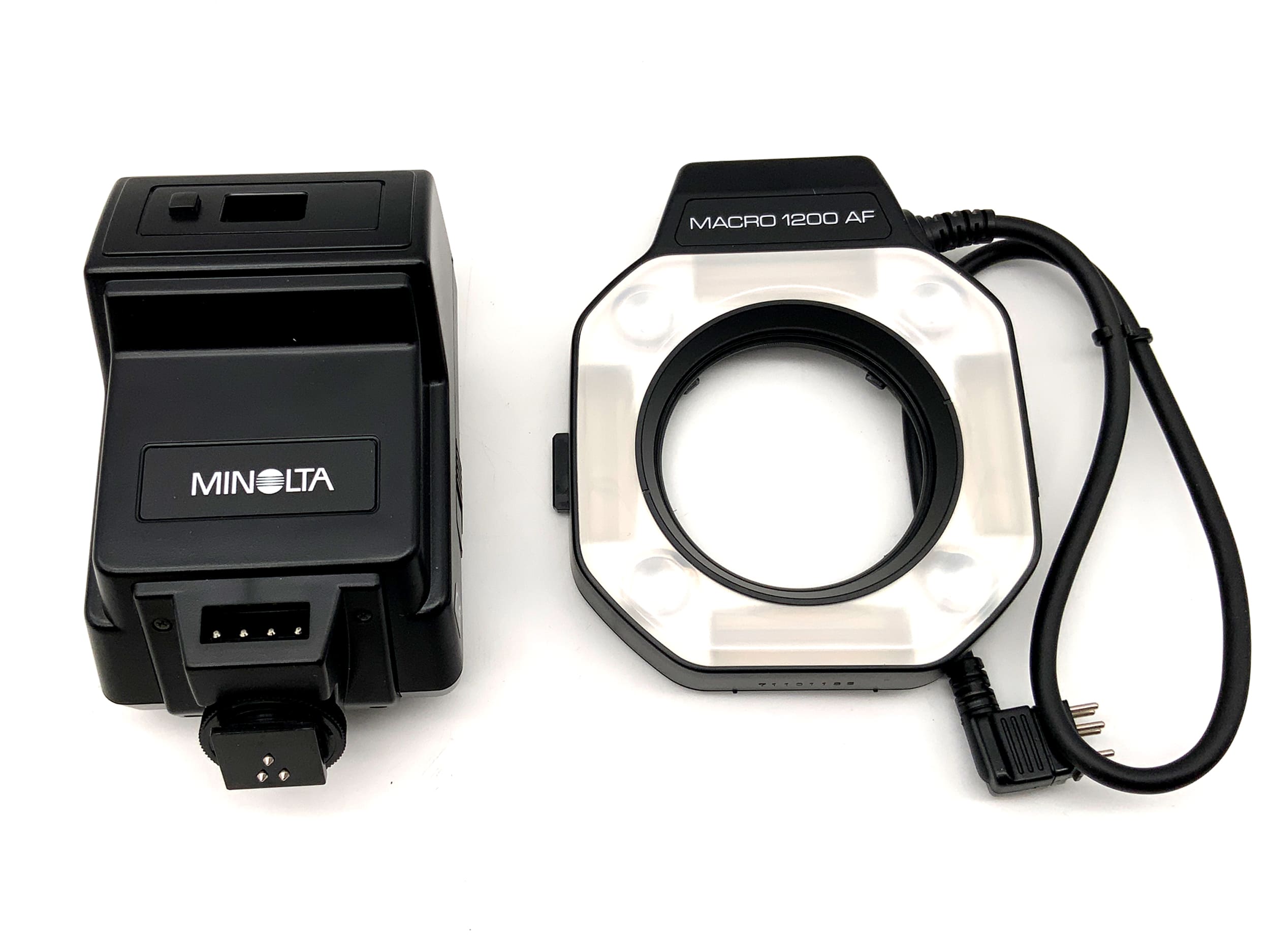 Minolta Macro Flash 1200AF Set(n) Makroblitz für Nahaufnahmen in OVP Blitz Flash