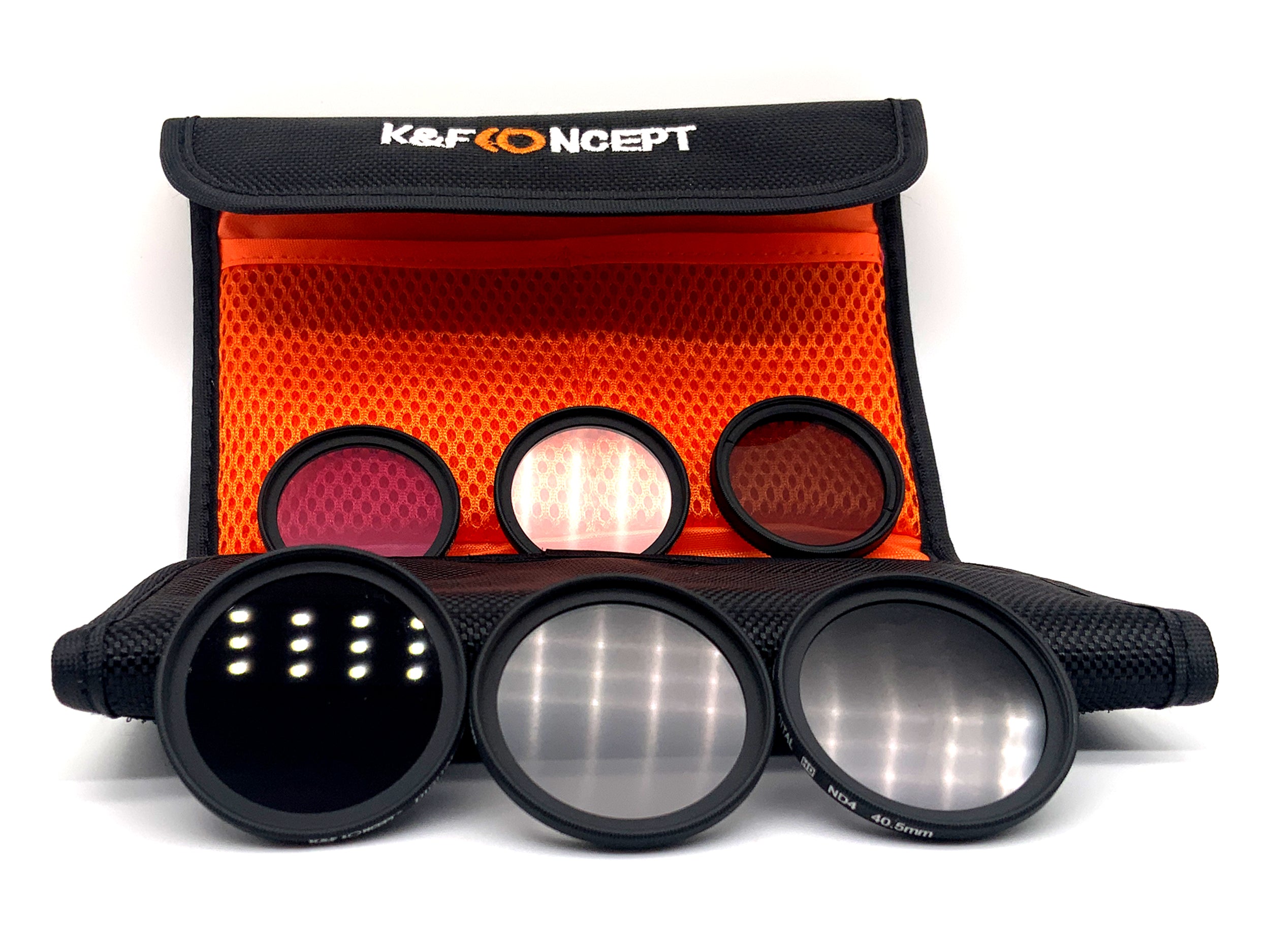 K&F Concept 6er Filterset Digital HD Slim UV, CPL, FLD, ND2/4/8 + Case 40,5mm