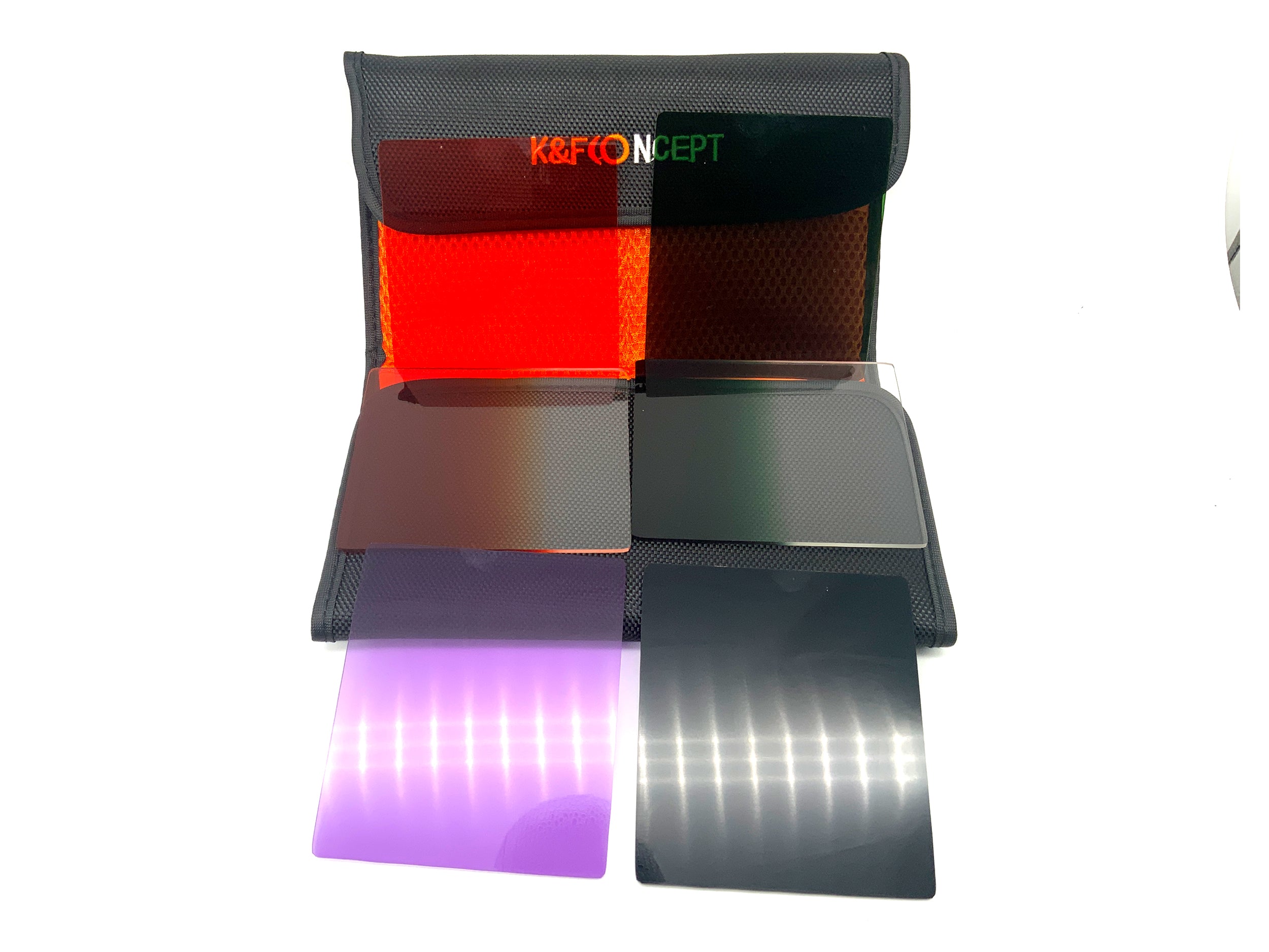 K&F Concept 6er Set ND4, Farbfilter Orange/Green/Purple + Verlaufsfilter 85X95mm