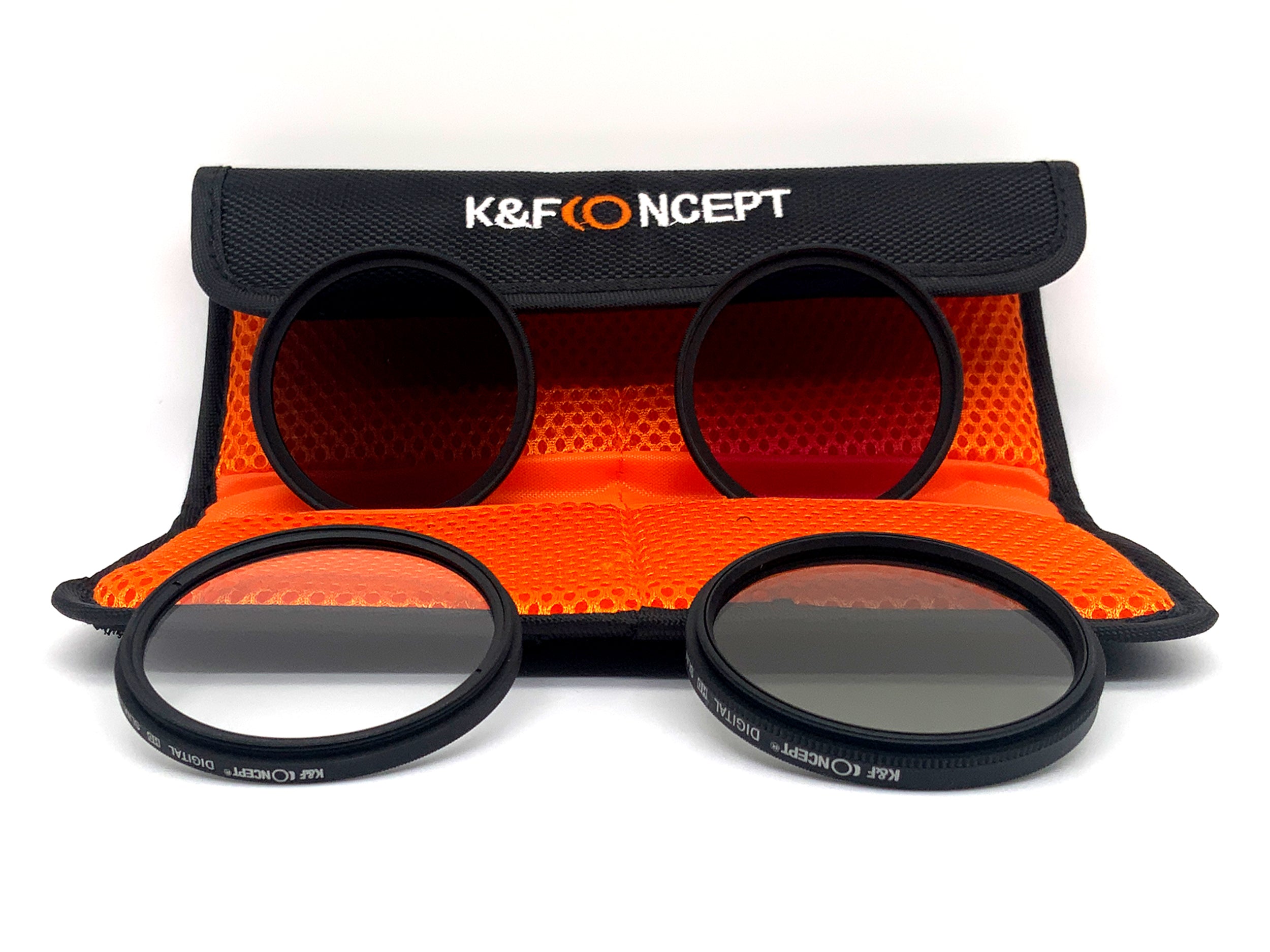 K&F Concept 6er Filterset Digital HD Slim UV/CPL/FLD/ND4 + Case Filter 55mm