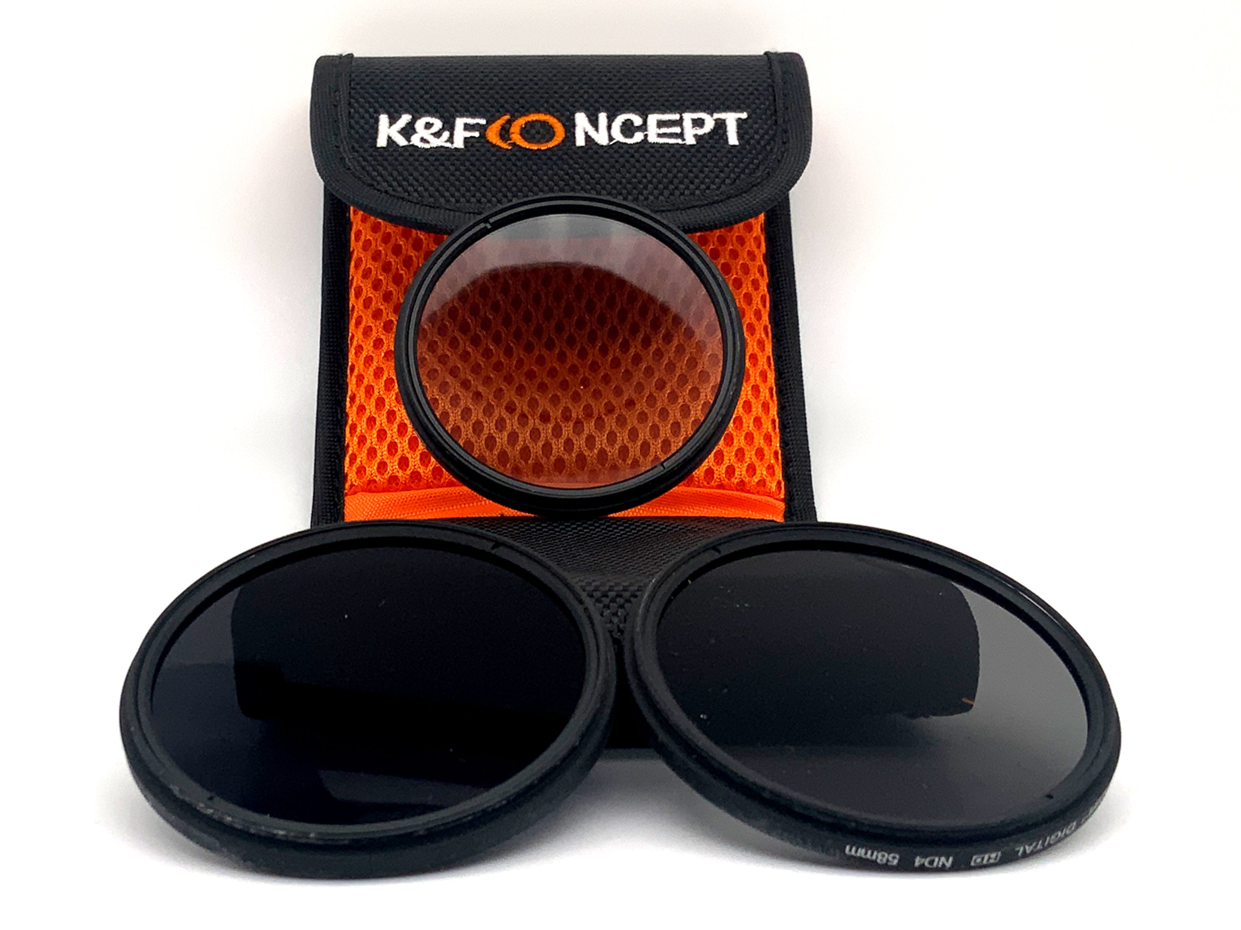 K&F Concept 3er Filterset Digital HD ND2/4/8 + Case Filter 58mm