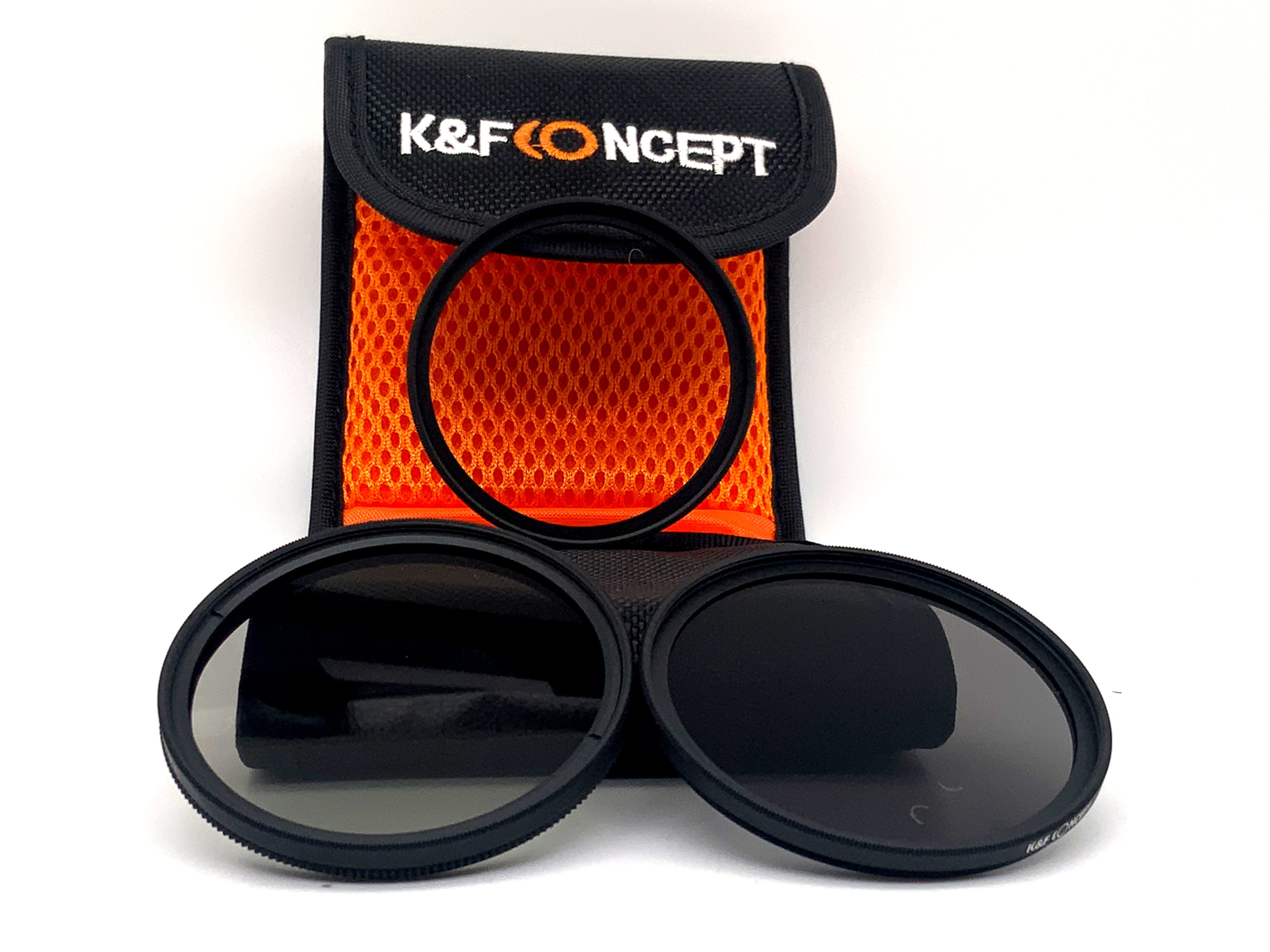 K&F Concept 3er Filterset Digital HD Slim UV/CPL/ND4 + Case Filter 58mm