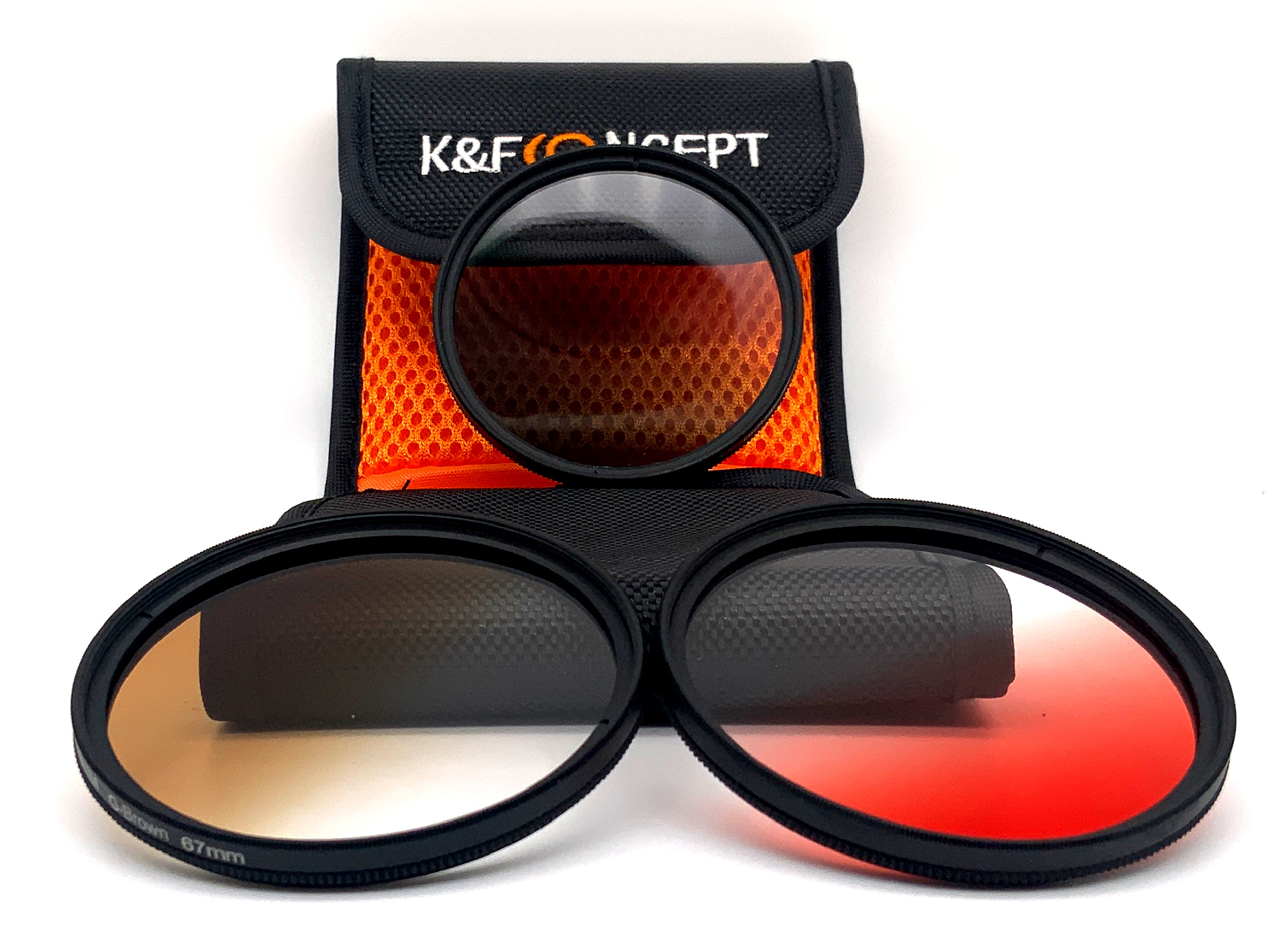 K&F Concept Verlaufsfilter 3er Set Digital HD Slim Red/Green/Brown + Case 67mm