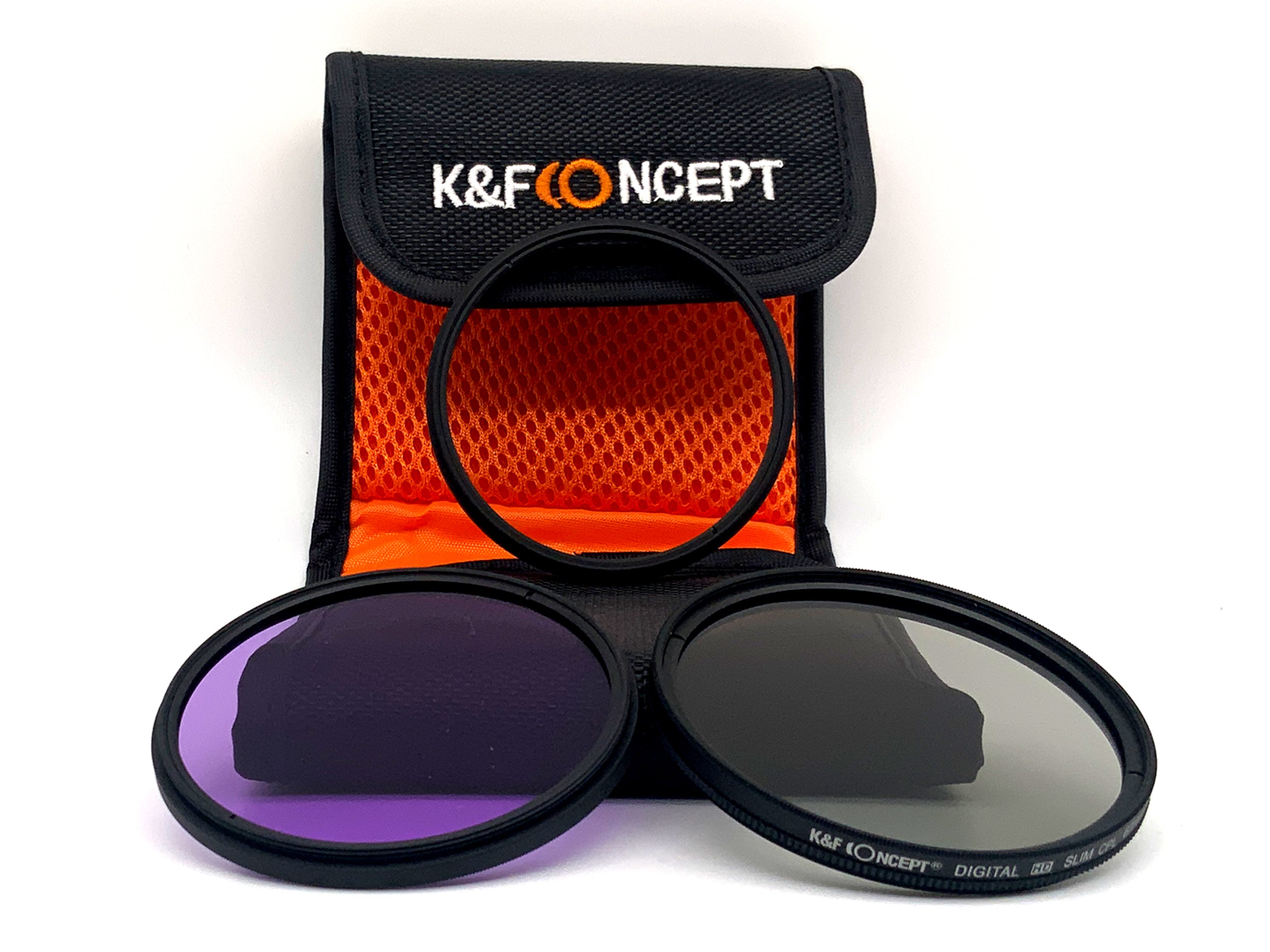K&F Concept 3er Filterset Digital HD Slim UV/CPL/FLD + Case Filter 67mm