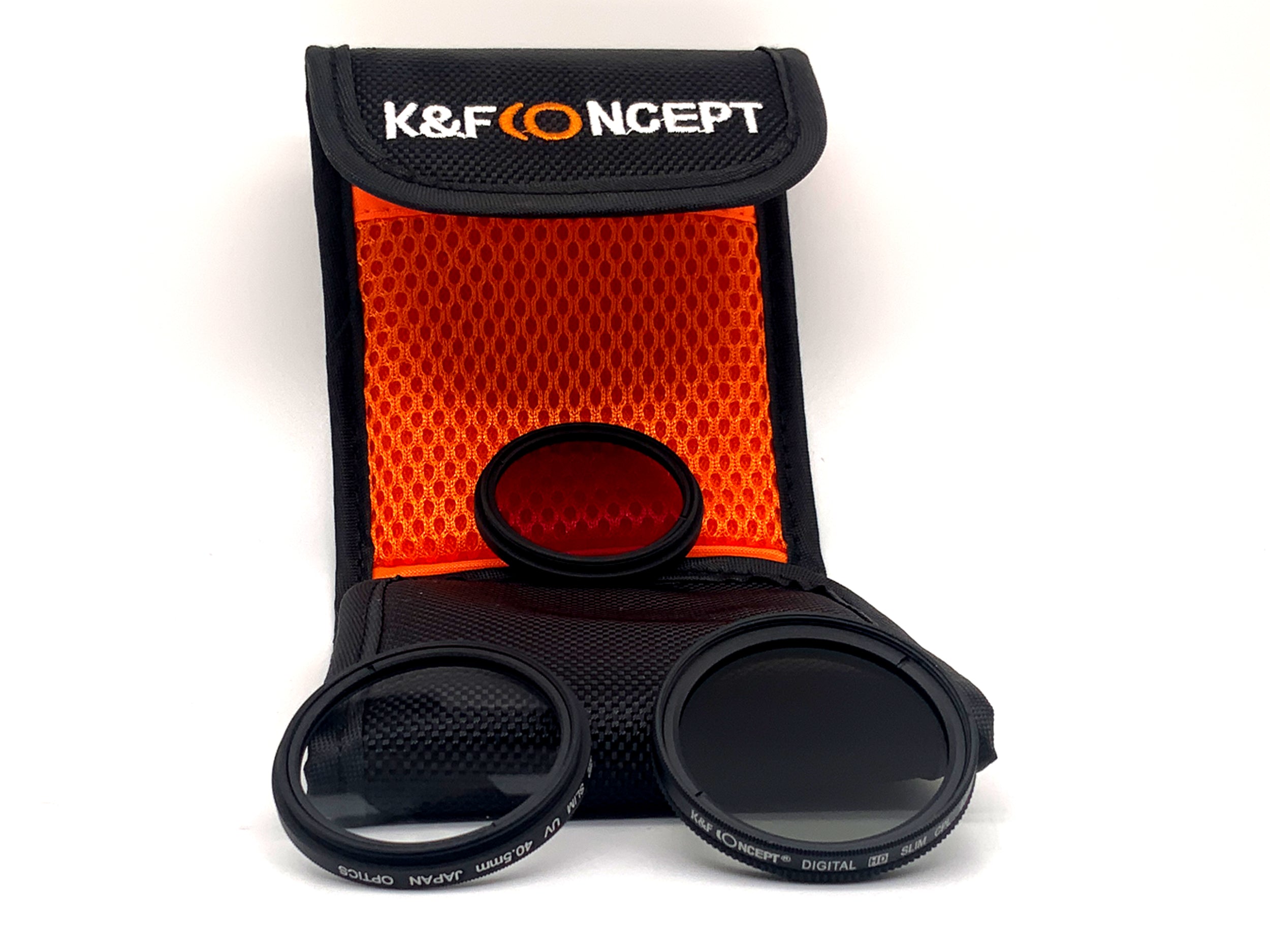 K&F Concept 3er Filterset Digital HD Slim UV/CPL/FLD + Case Filter 40,5mm