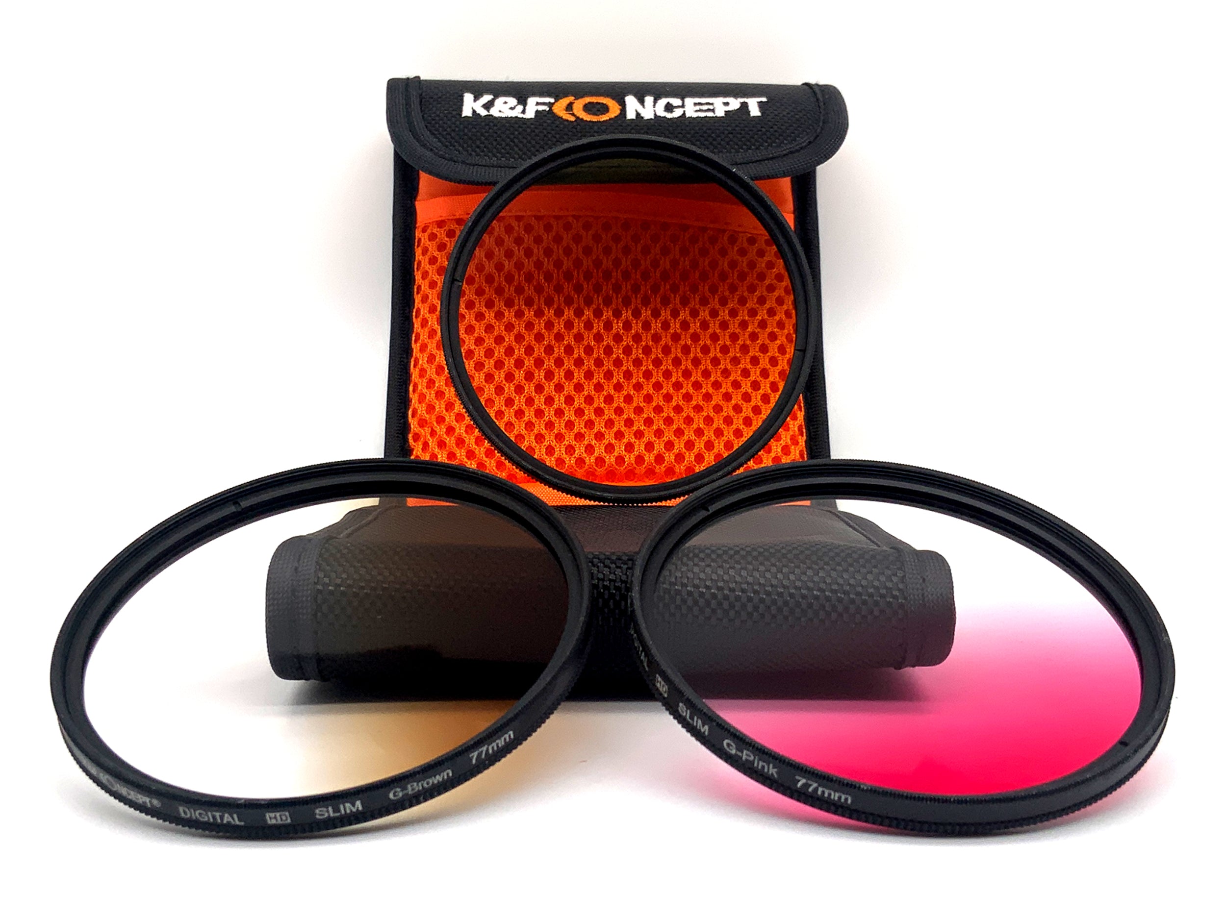 K&F Concept Verlaufsfilter 3er Set Digital HD Slim G-Pink/Brown/Yellow+Case 77mm