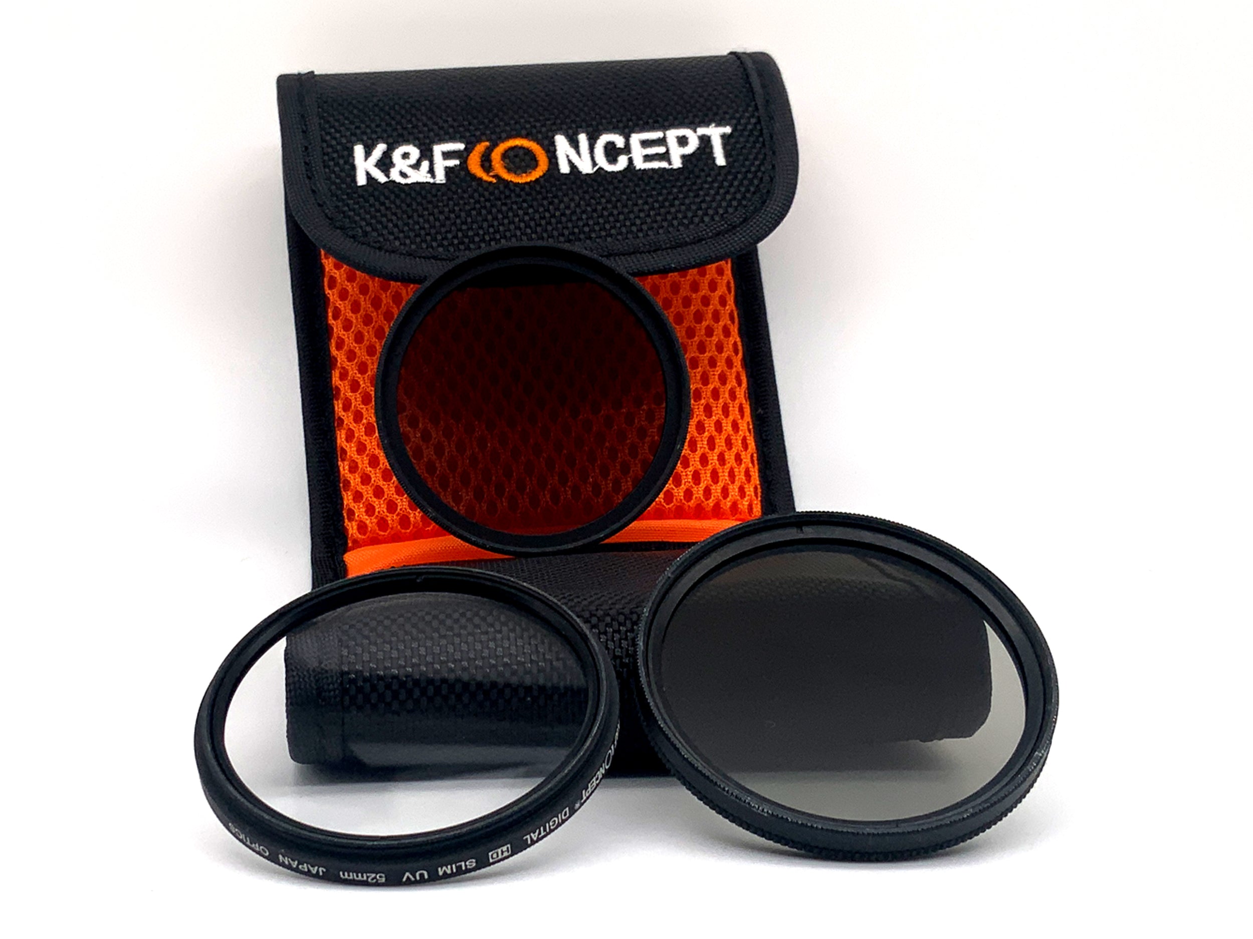 K&F Concept 3er Filterset Digital HD Slim UV/CPL/ND4 + Case Filter 52mm