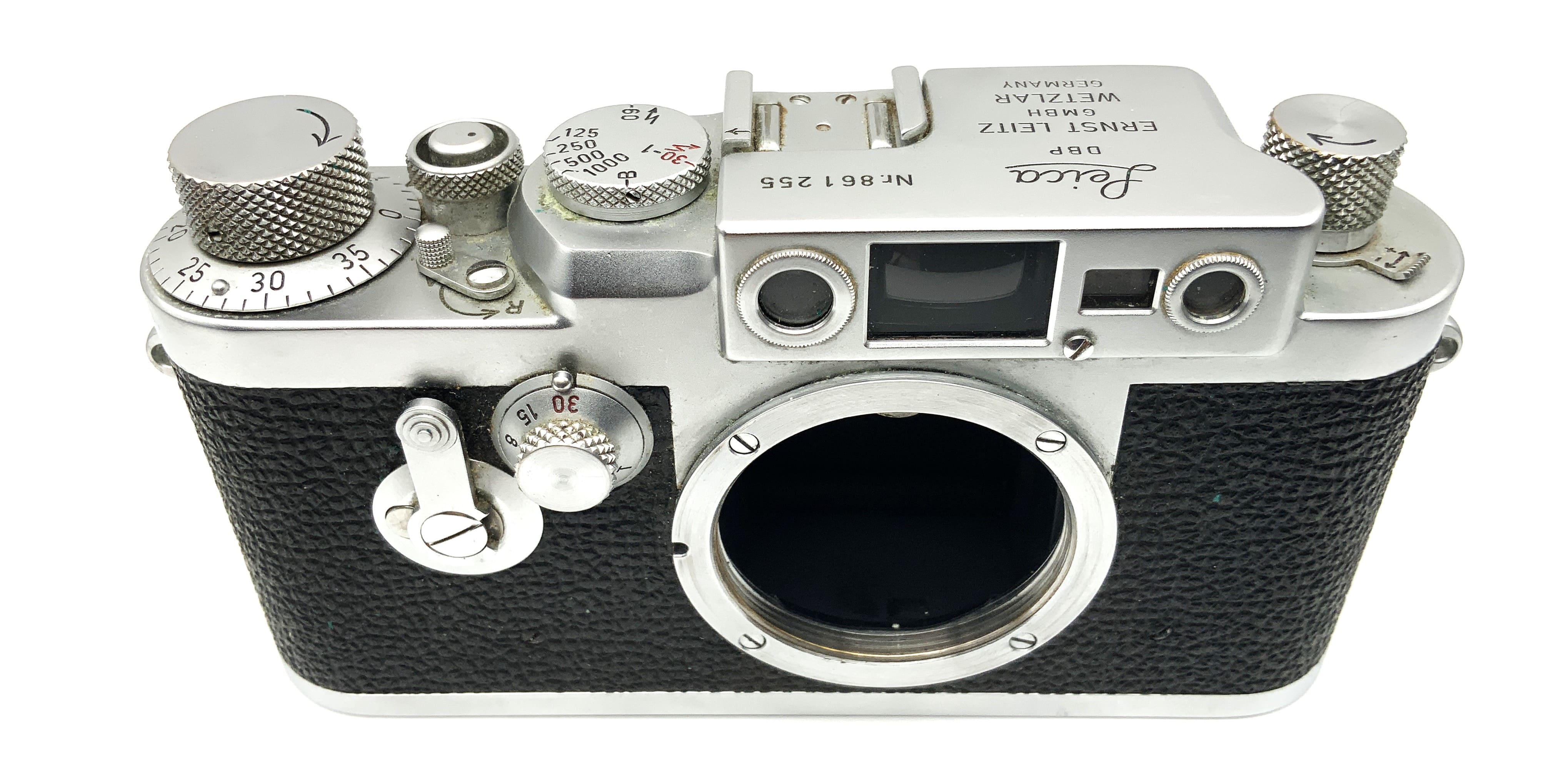 Leica IIIg Messsucherkamera 1957 Nr. 861255 Chrom Schraubleica Body Gehäuse