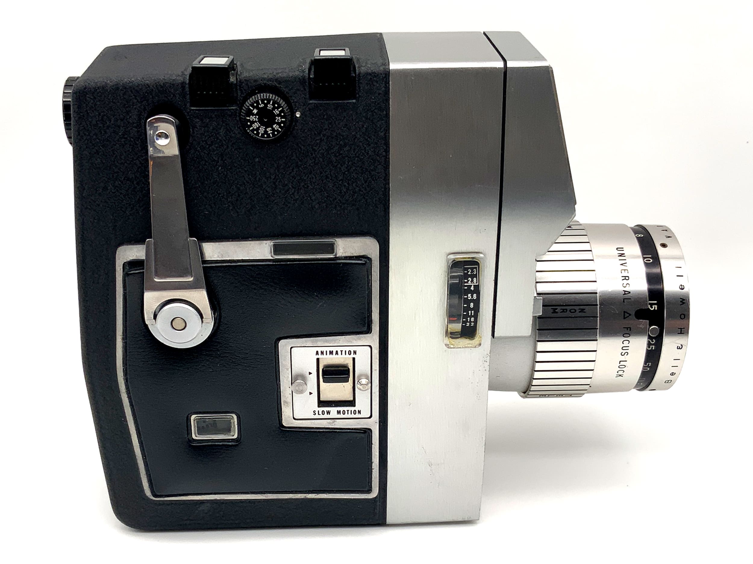 Bell & Howell Optronic Eye Filmkamera Varamat f/1.8 Auto Load + Griff Doppel 8mm