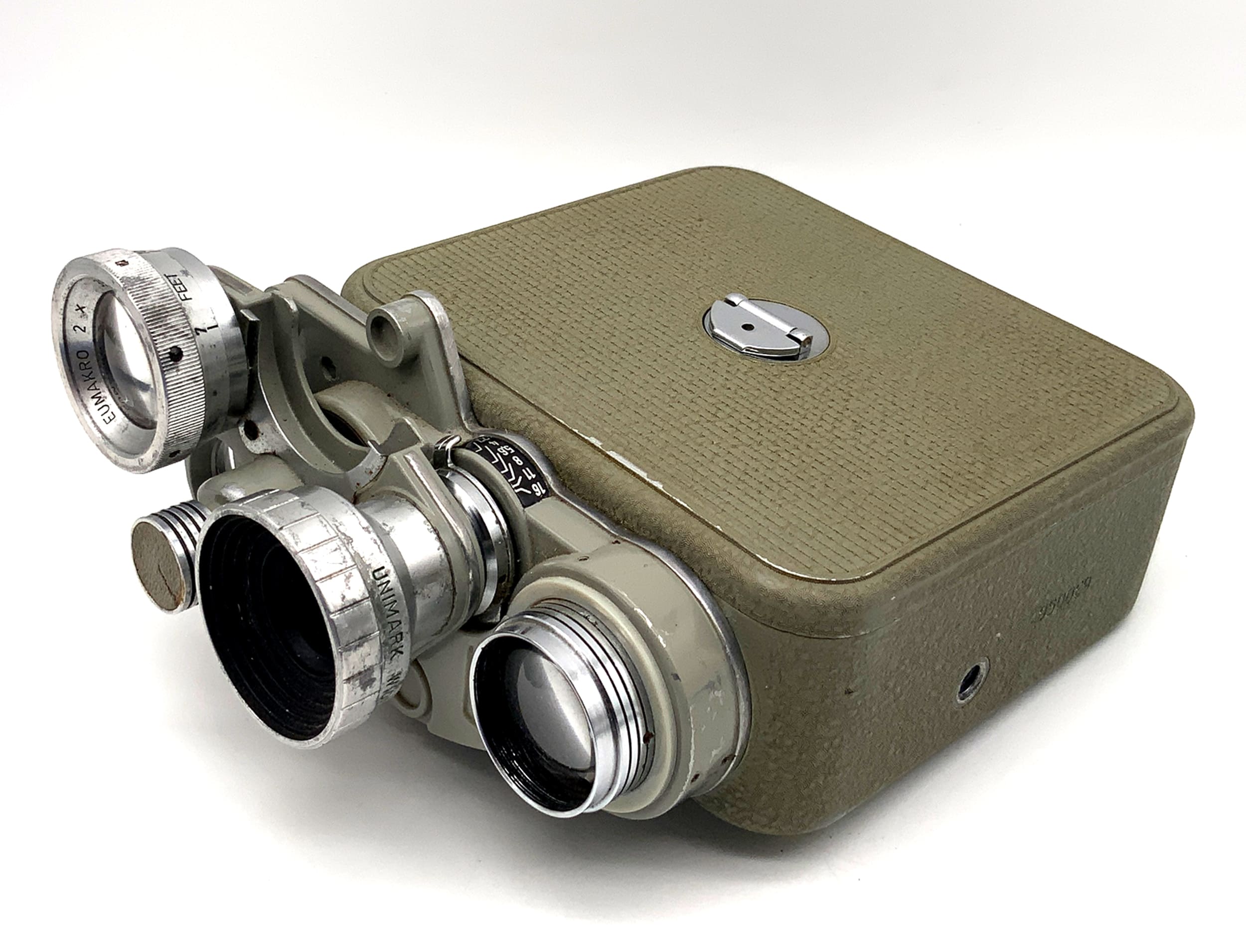 Eumig C3 Filmkamera mit Eumakro 2x Revolver Kopf Doppel 8mm Schmalfilm