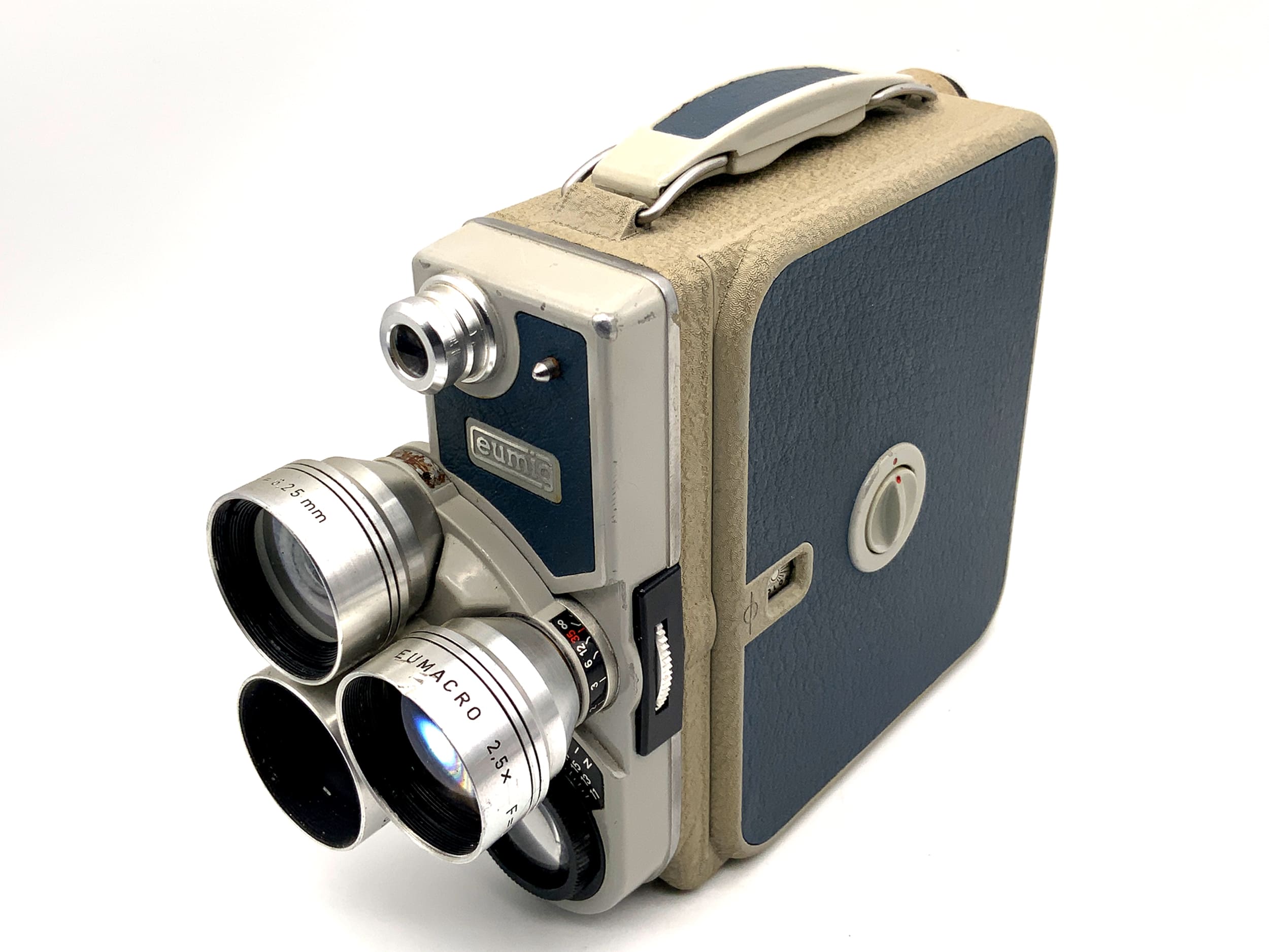 Eumig C3 M Filmkamera mit mit Eumicron 6,25mm + 2 Doppel 8mm Schmalfilm