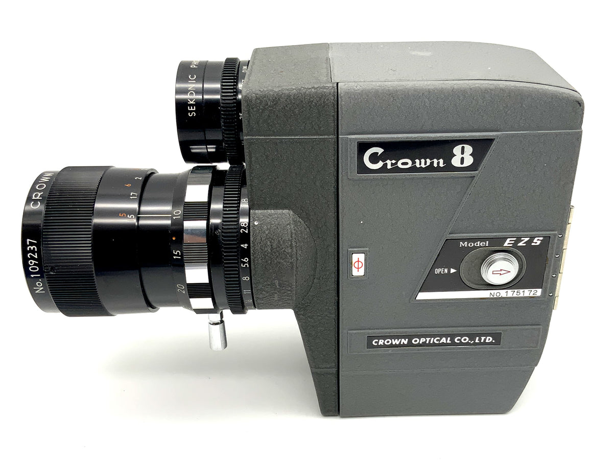 Crown 8 EZS movie camera with F:1.8 f=10-30mm zoom lens and grip, dual 8mm