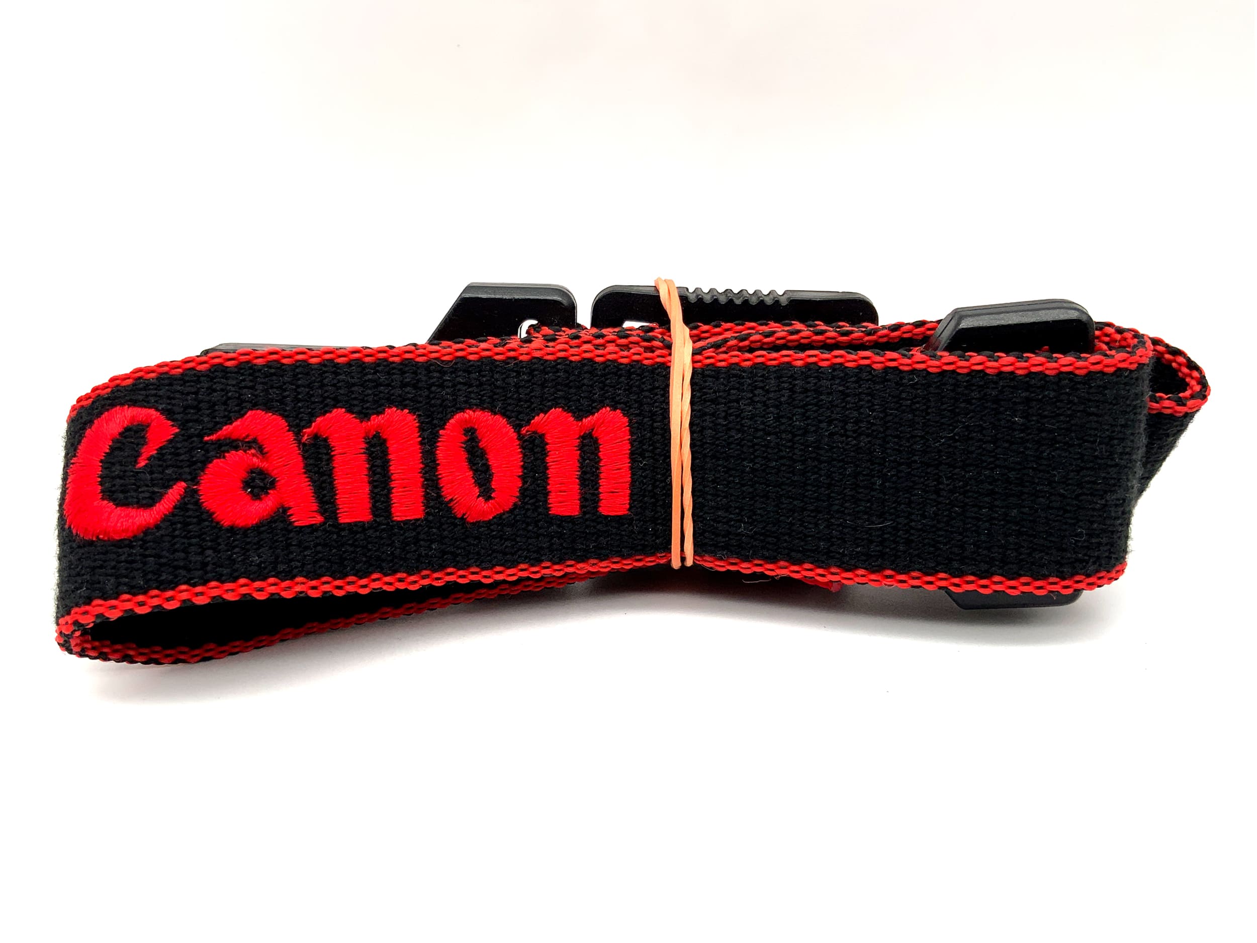Canon ca. 28mm breit Gurt schwarz/rot Hals Schultergurt Kameragurt Neck Strap