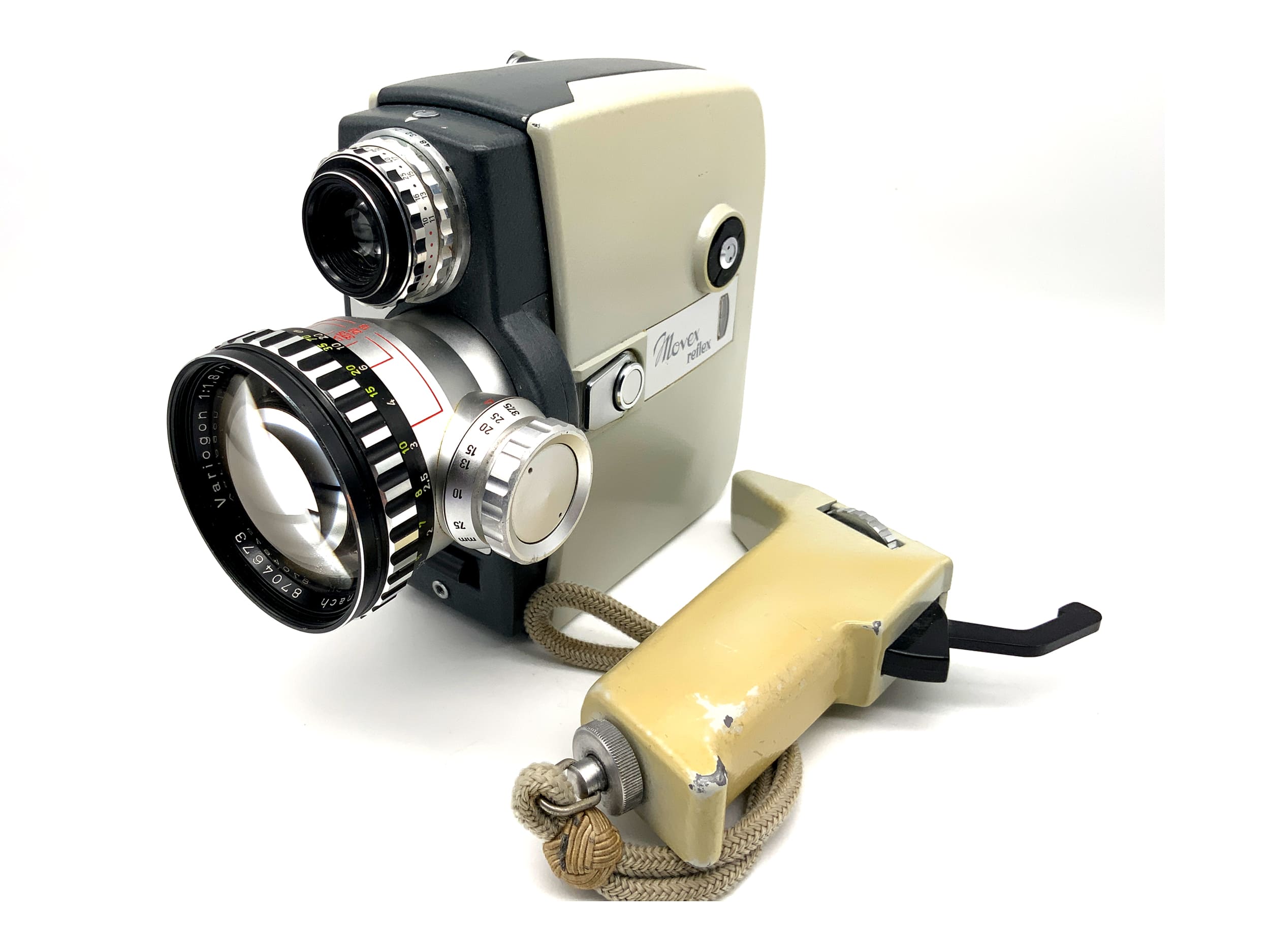 Agfa Movex reflex Filmkamera mit Variogon 1:1.8/7.5-37.5 mit Griff Doppel 8mm